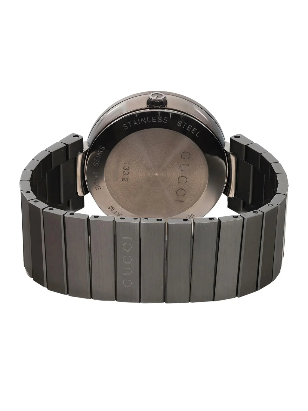 New Gucci Interlocking   Steel Anthracite Dial Grey Quartz Watch