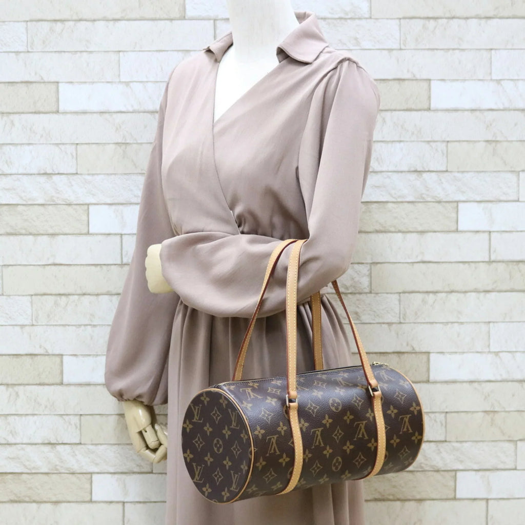 Pre-Owned   Shoulder Bag Monogram Papillon 30  Brown Women's Canvas (Good)