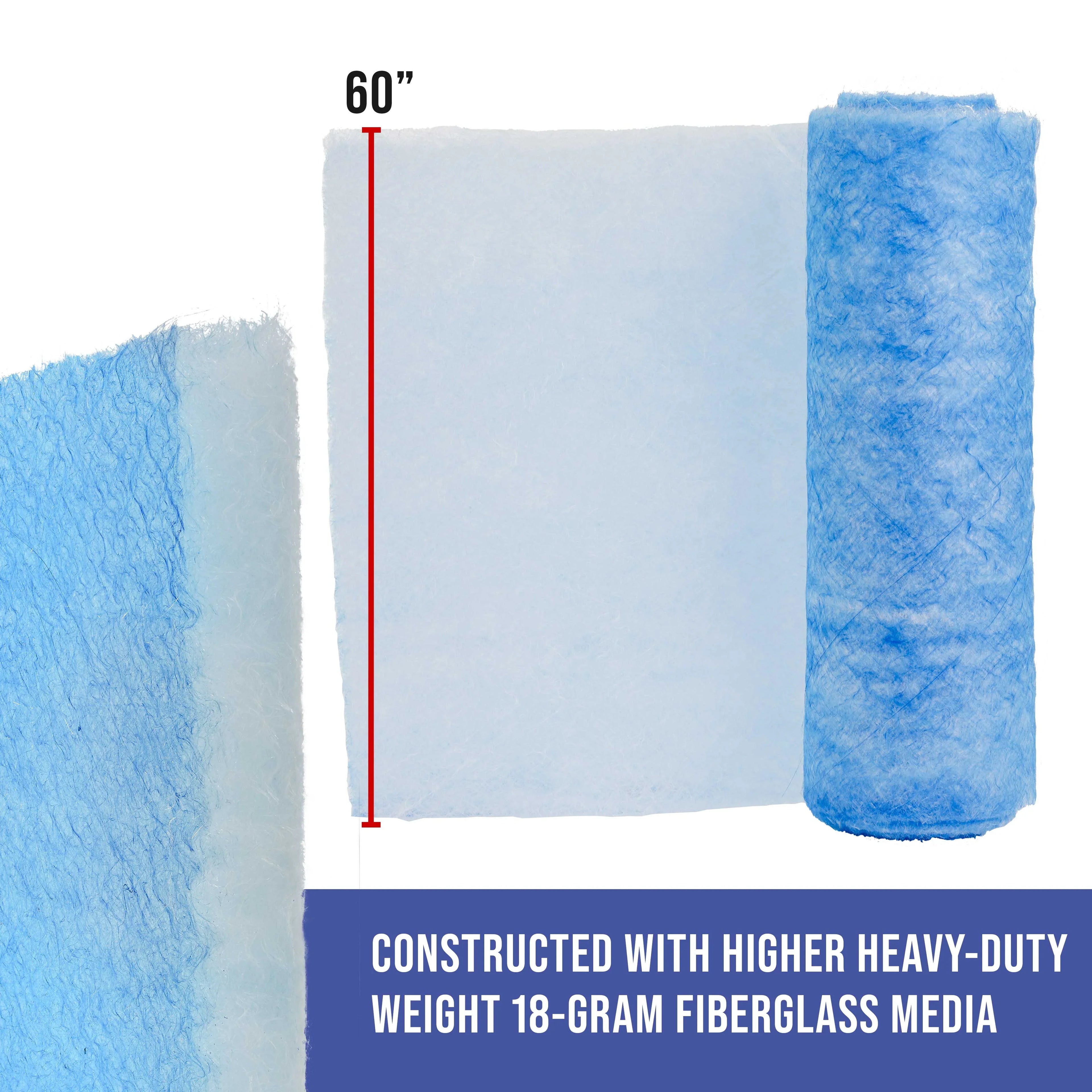Master Elite Premium Paint Spray Booth Exhaust Filter Roll, 60" x 100' - 18 Gram Heavy-Duty Fiberglass Paint Arrestor - Captures Traps Overspray Paint Particles in Auto Autobody Refinish Booths