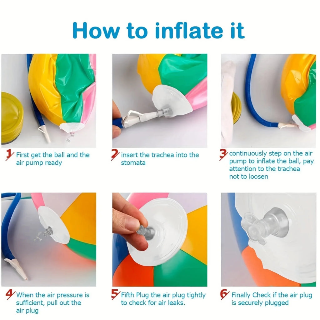 Vibrant 3-Pack Inflatable Beach Balls - Kid-Friendly Fun - Ideal for Pool Parties & Tropical Hawaiian Themes