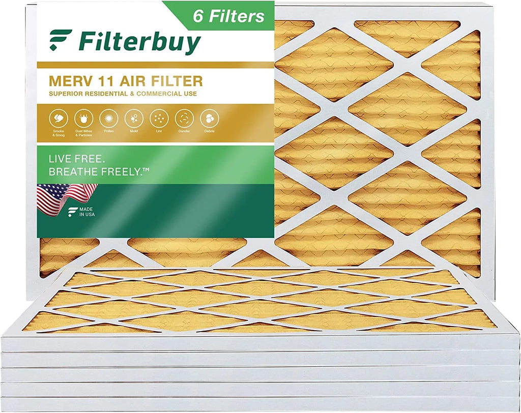 Filterbuy 20x30x1  11 Pleated   Furnace Air Filters (6-Pack)