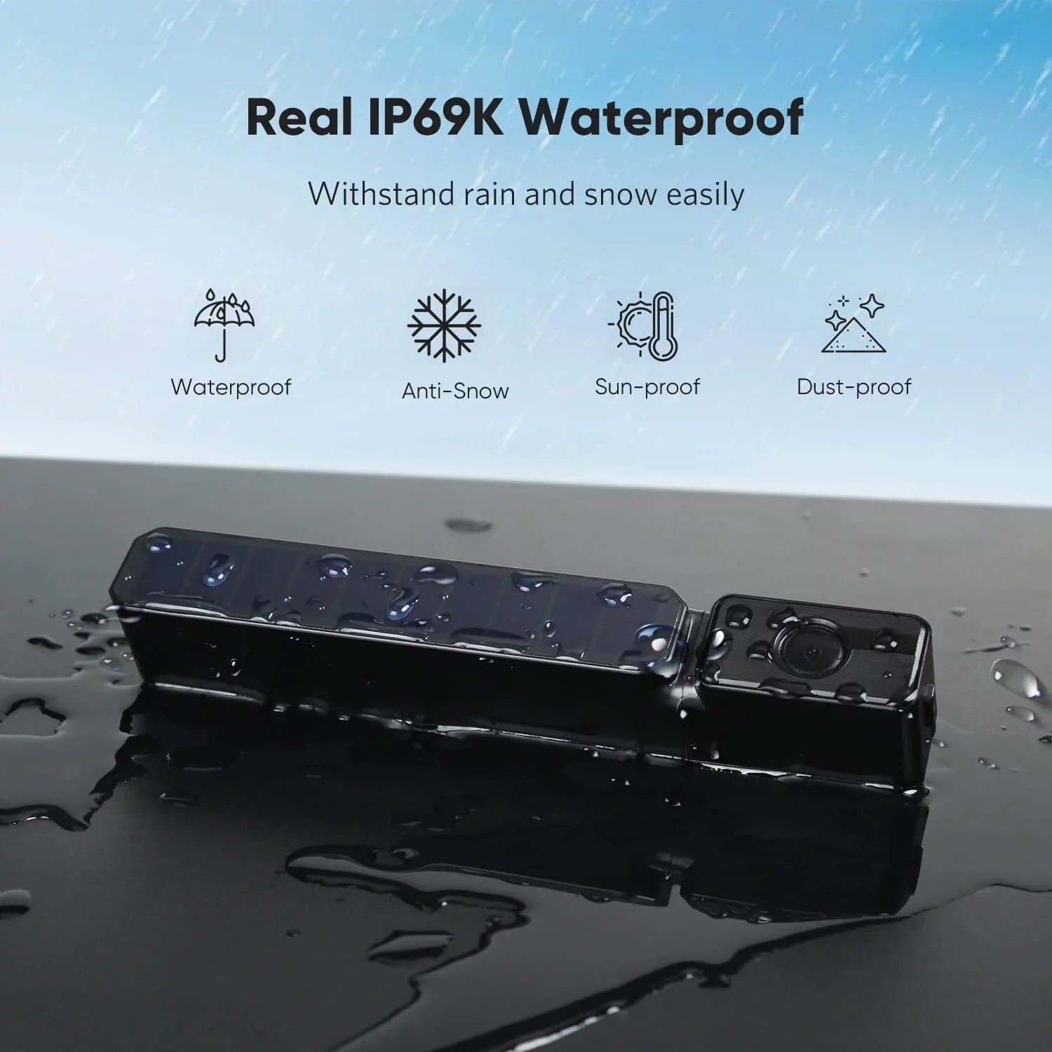 Solar Wireless Backup Camera System with 2 Cameras,  Waterproof Wireless Reverse Camera 1080P Rear View Cameras for Truck, Van,  Under 33FT