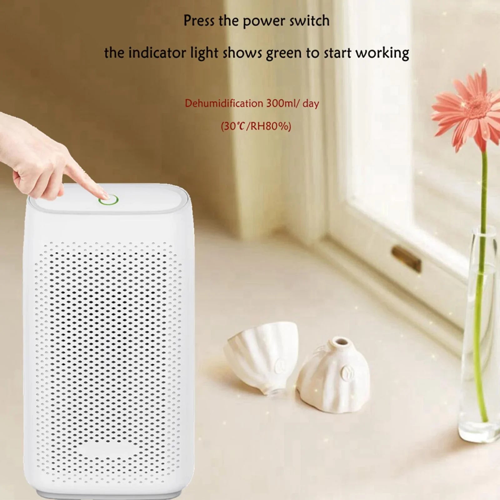 Small Dehumidifier 700ml  For Basement Closet Wardrobe With Semiconductor Technology For Damp Air, , Moisture Energy Efficient Quiet