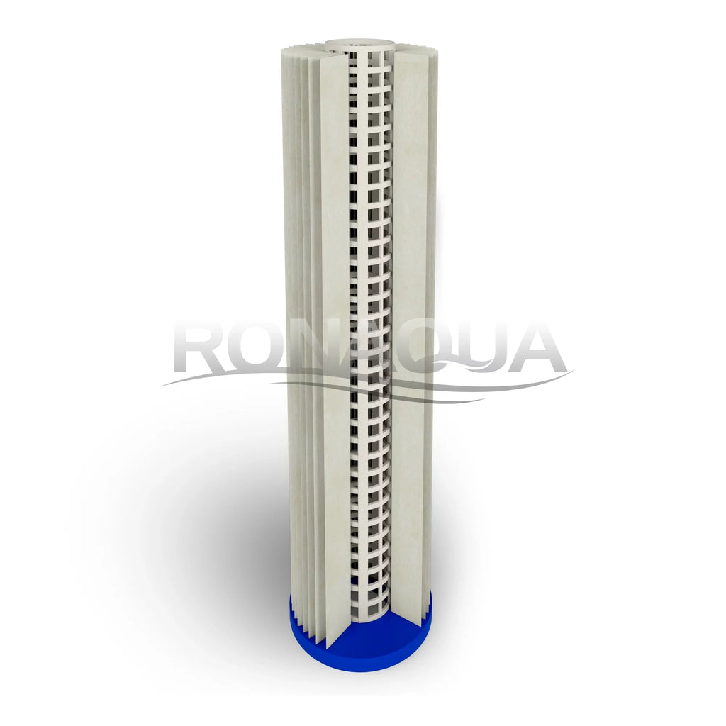 Big Blue Pleated Washable & Reusable Sediment Filter 5 Micron Amplified Surface Area, Removes Sand, Dirt, Silt, Rust, Extended Filter Life for 20" Big Blue Housing, by Ronaqua (Set of 2)