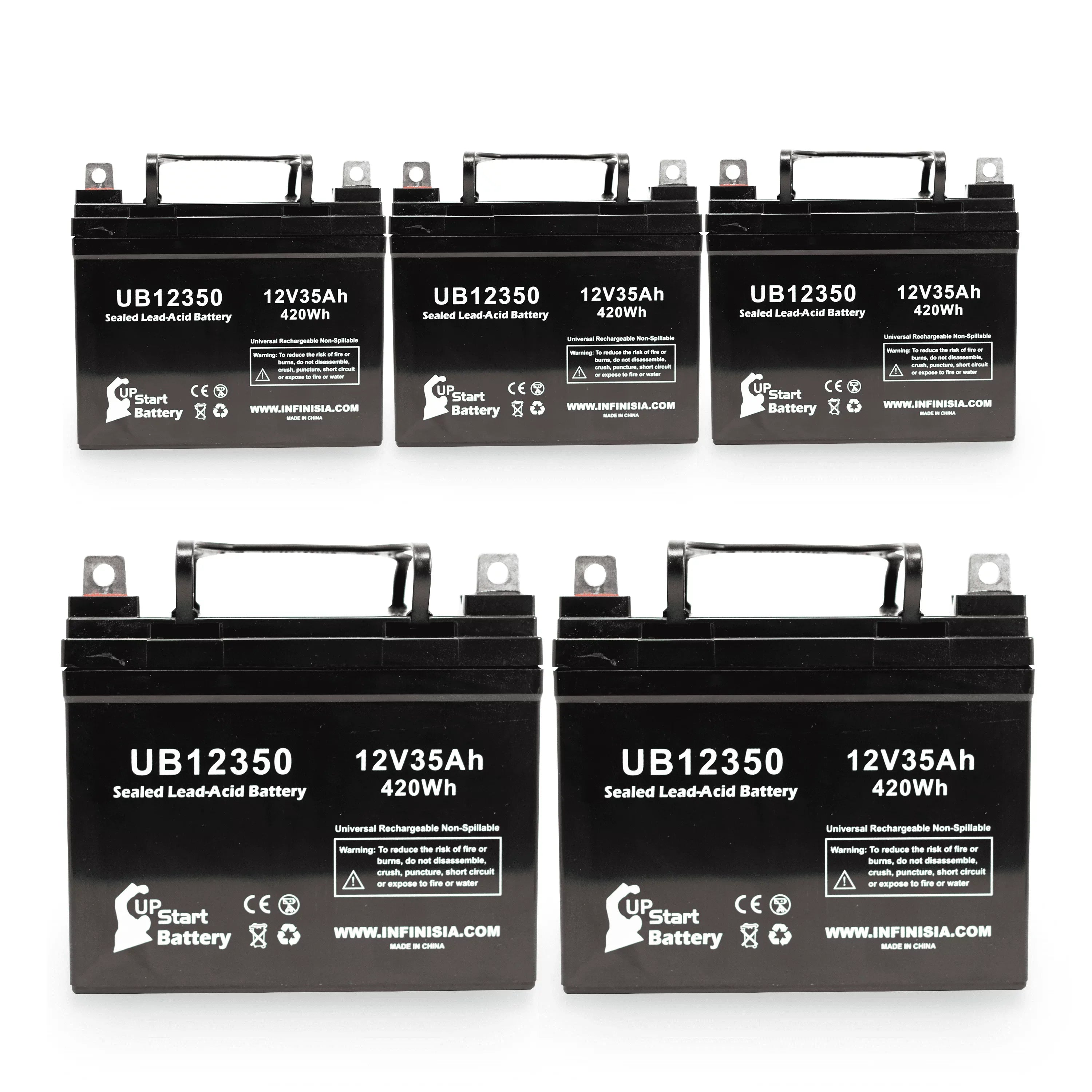 5x Pack - Compatible Topaz 850 Battery - Replacement  Universal Sealed Lead Acid Battery (12V, 35Ah, 35000mAh,  Terminal, , )