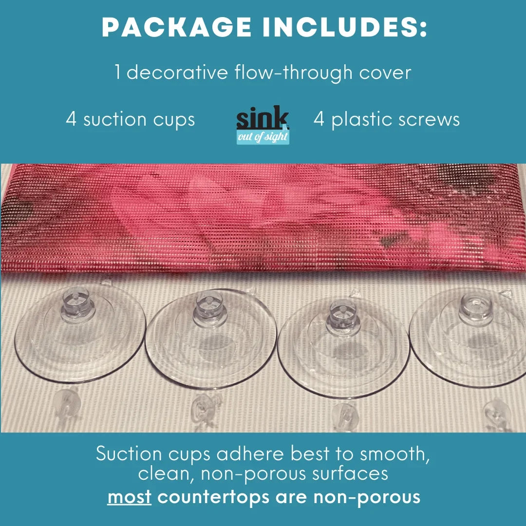 Sink Out of Sight- Home Décor Kitchen Sink Cover, Hot/Cold Liquids and Debris Pass Through Cover, 2 Adjustable Sizes. Design: Cheerful Daisies Size: Double Sink 39.5" x 20" -