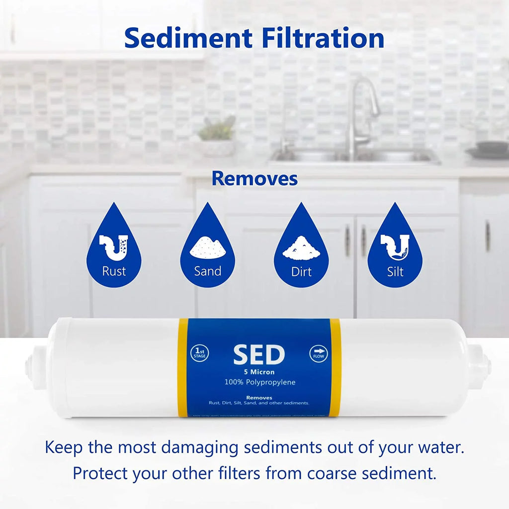 countertop reverse osmosis system replacement filter set  3 inline filters  1?4” quick connect filter cartridges - sediment, gac and pac carbon filters  6 month filter set