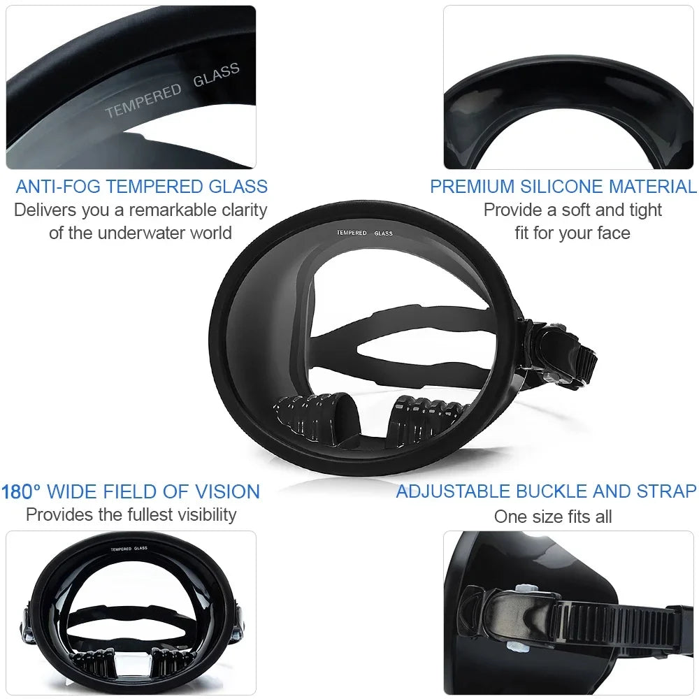 Diving Goggles,Panoramic Wide With SnorkelSnorkel Wide View 180° Panoramic View Snorkel Set Panoramic View Snorkel 180° Wide View WithWithAnd Snorkel And Wide View 180°