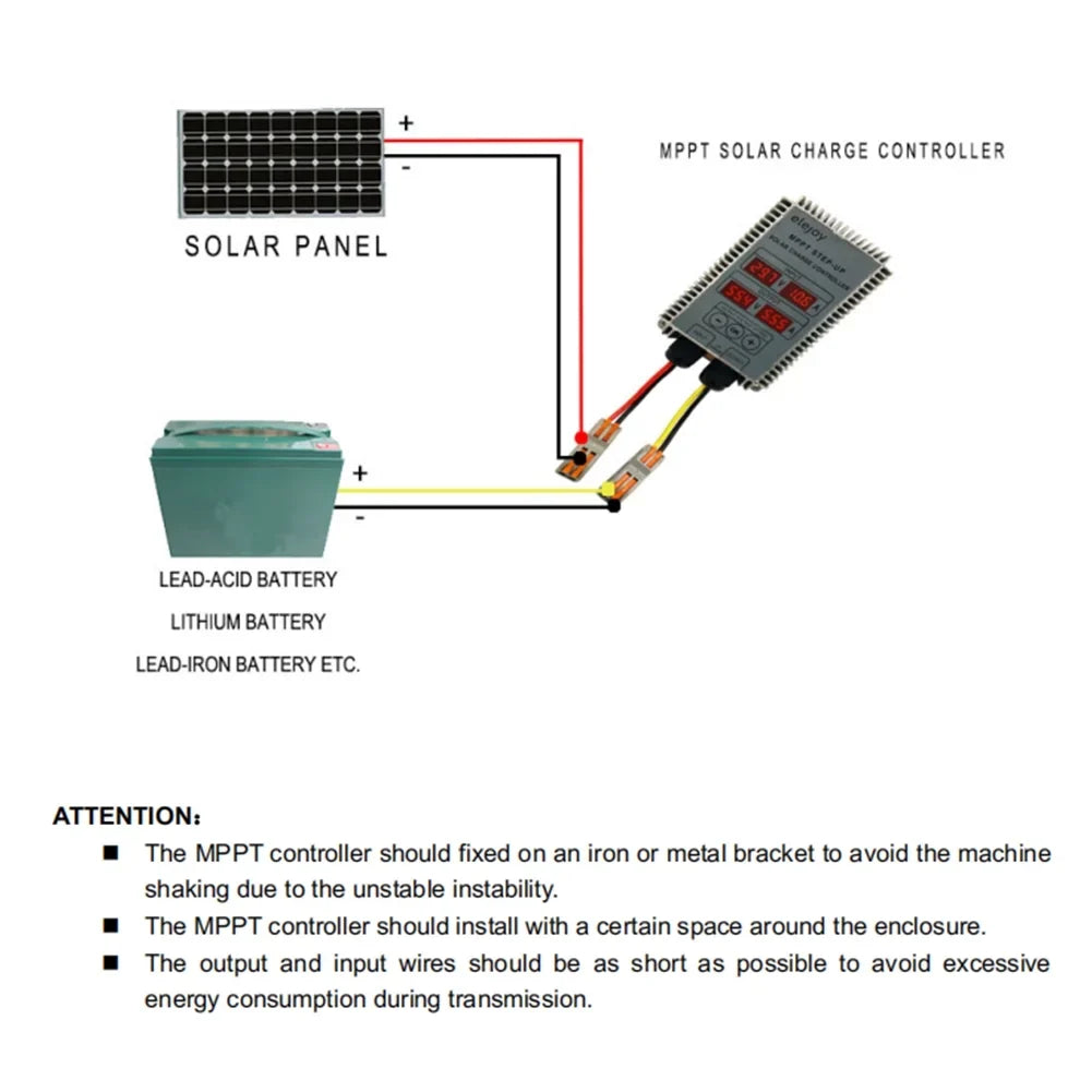Walmeck 200W/300W/400W (Optional)  Step-down Real-time Tracking Solar Battery Recharging Controller  Display 10~30V Output Voltage Adjustable Dustproof Waterproof