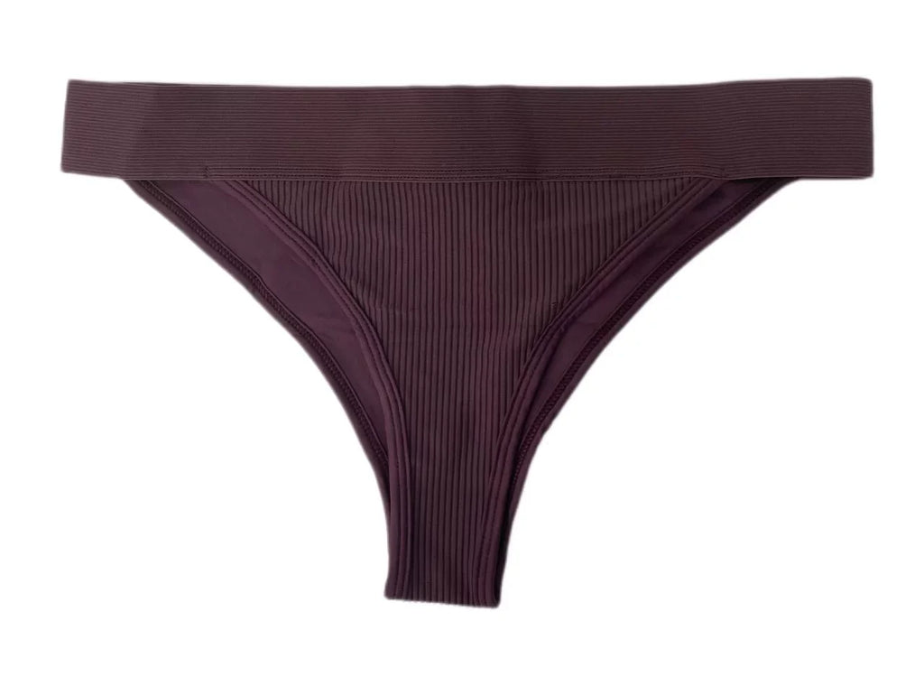 Frankies Women's Drew Ribbed Swim Bottom, Sangria,