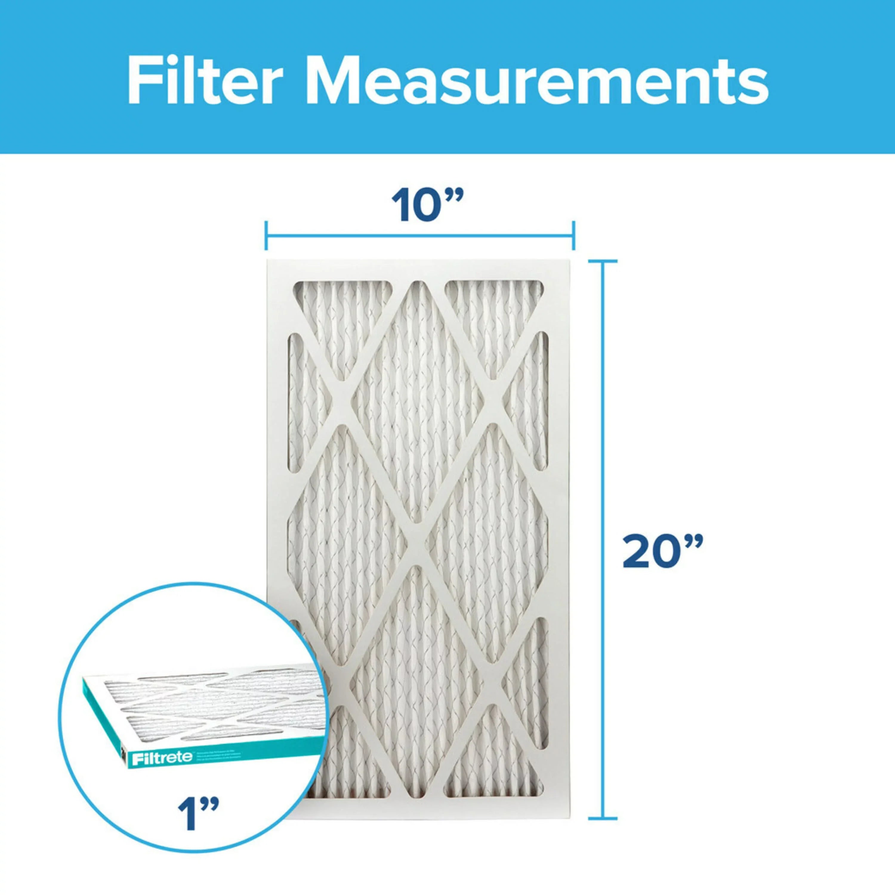 Filtrete by 3M 10x20x1,  11, Allergen Reduction  Furnace Air Filter, 1200 , 4 Filters