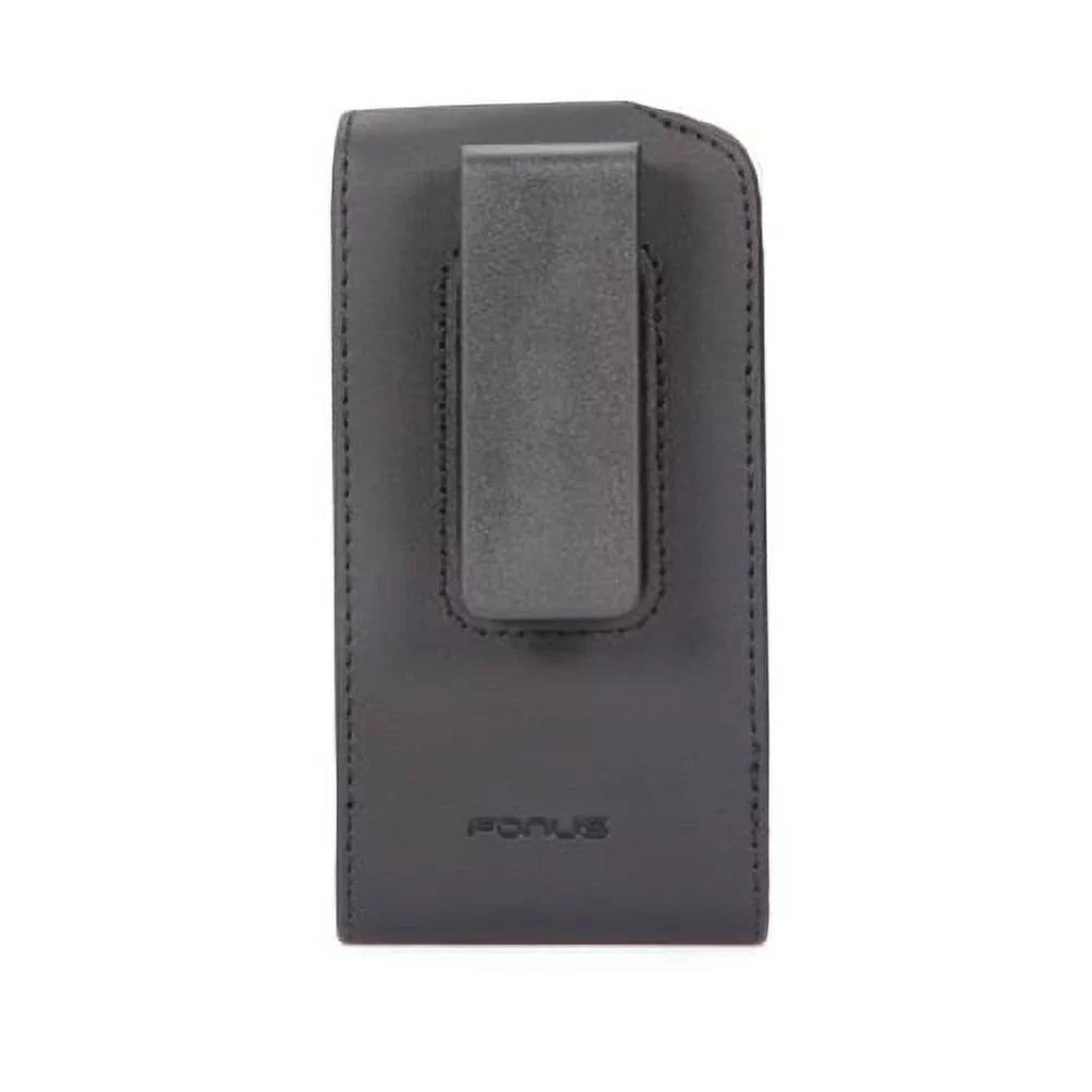 Black Leather Phone Case w 4-in-1 Adaptive Fast Home Car Charger 6ft Long (Two)  Cable Bundle  for Acer Liquid Jade Primo - Alcatel Idol 4S -  ZenFone 5z 4 Pro - Blackberry Motion