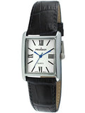 peugeot women's silver tank roman numeral blue leather band watch 3036bl