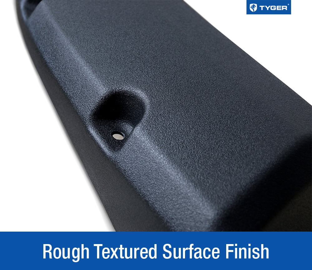 Tyger Auto - for for 1999-2005 Ford   Super Duty ( Fit Styleside Models) | Black Rugged-Textured Pocket Bolt-Riveted Style Fender Flare Set, 4 Piece