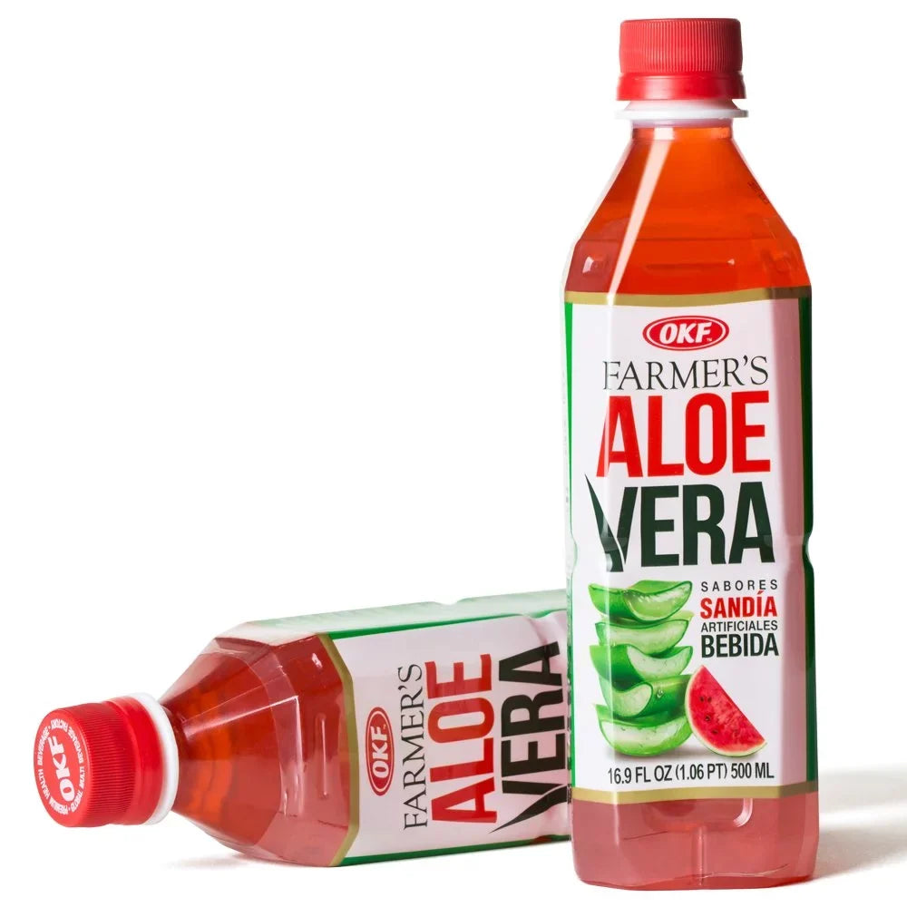 Aloe Vera Watermelon Drink, 16.9 Ounce (10 Pack) - No Preservatives or Additives