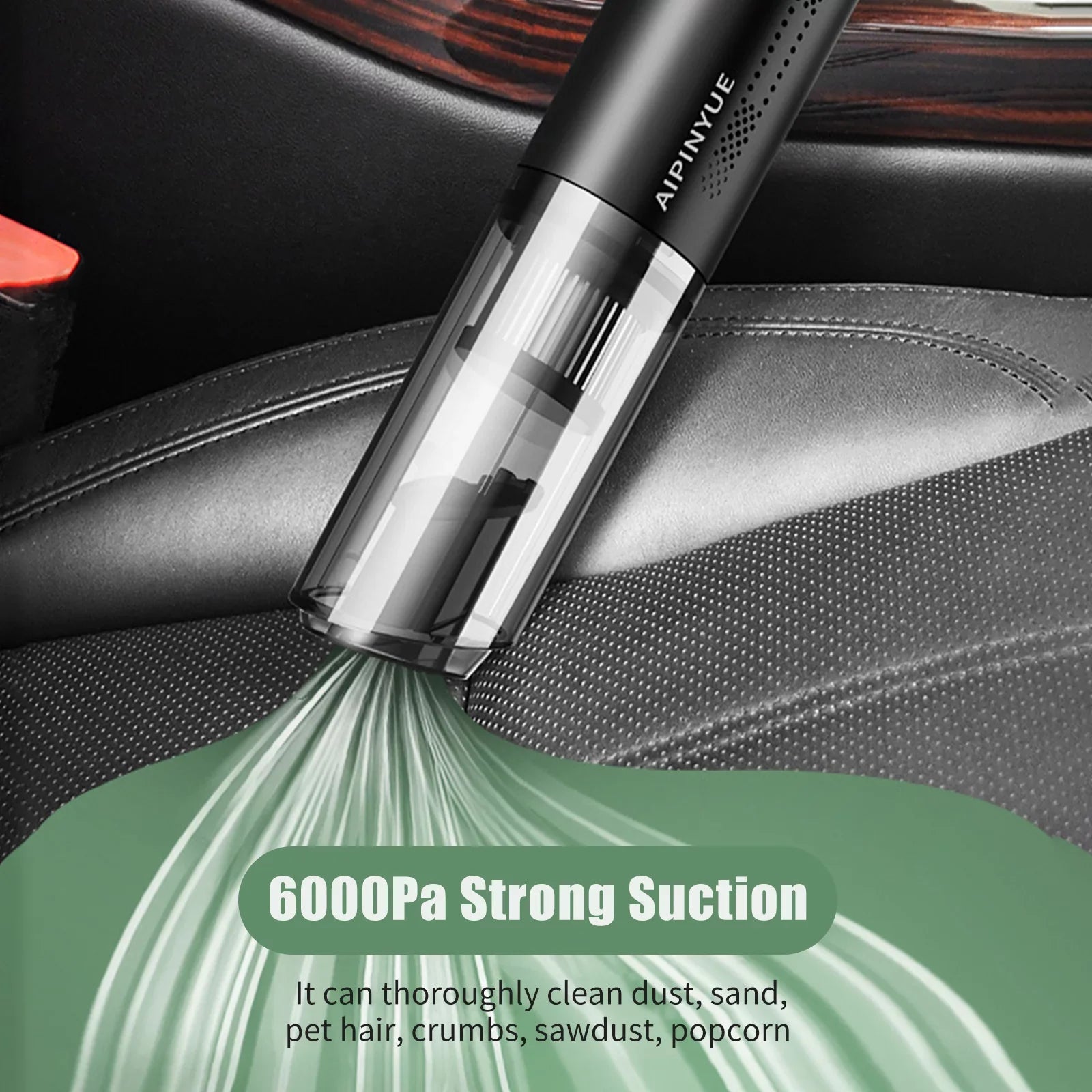 moobody Vacuum Cleaner, 120W Handheld Cleaner, 6000Pa Powerful Suction,  Powered with  Filter for Cleaning Hair Dust Gravel in Home Office