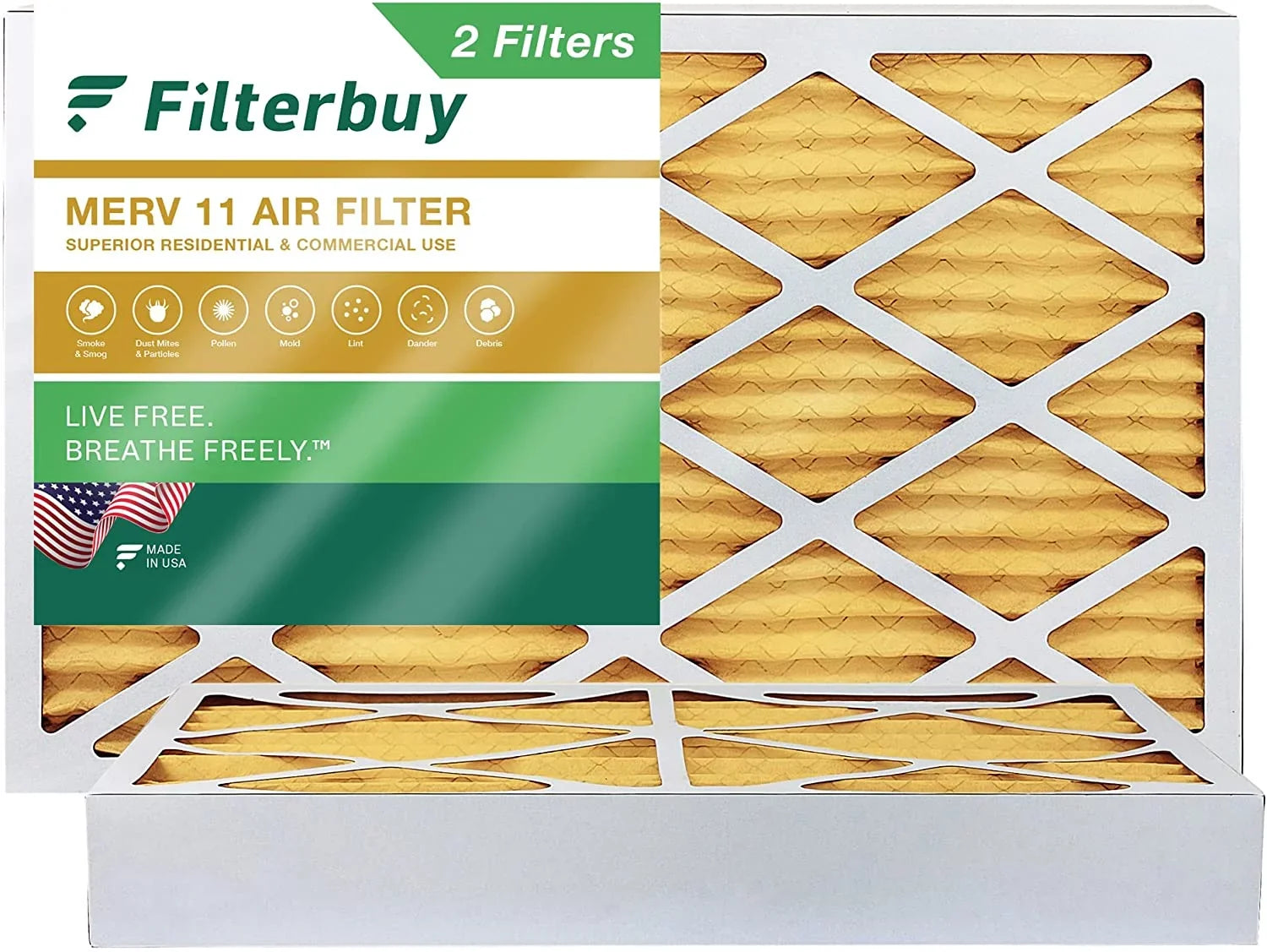 Filterbuy 12x24x4  11 Pleated   Furnace Air Filters (2-Pack)