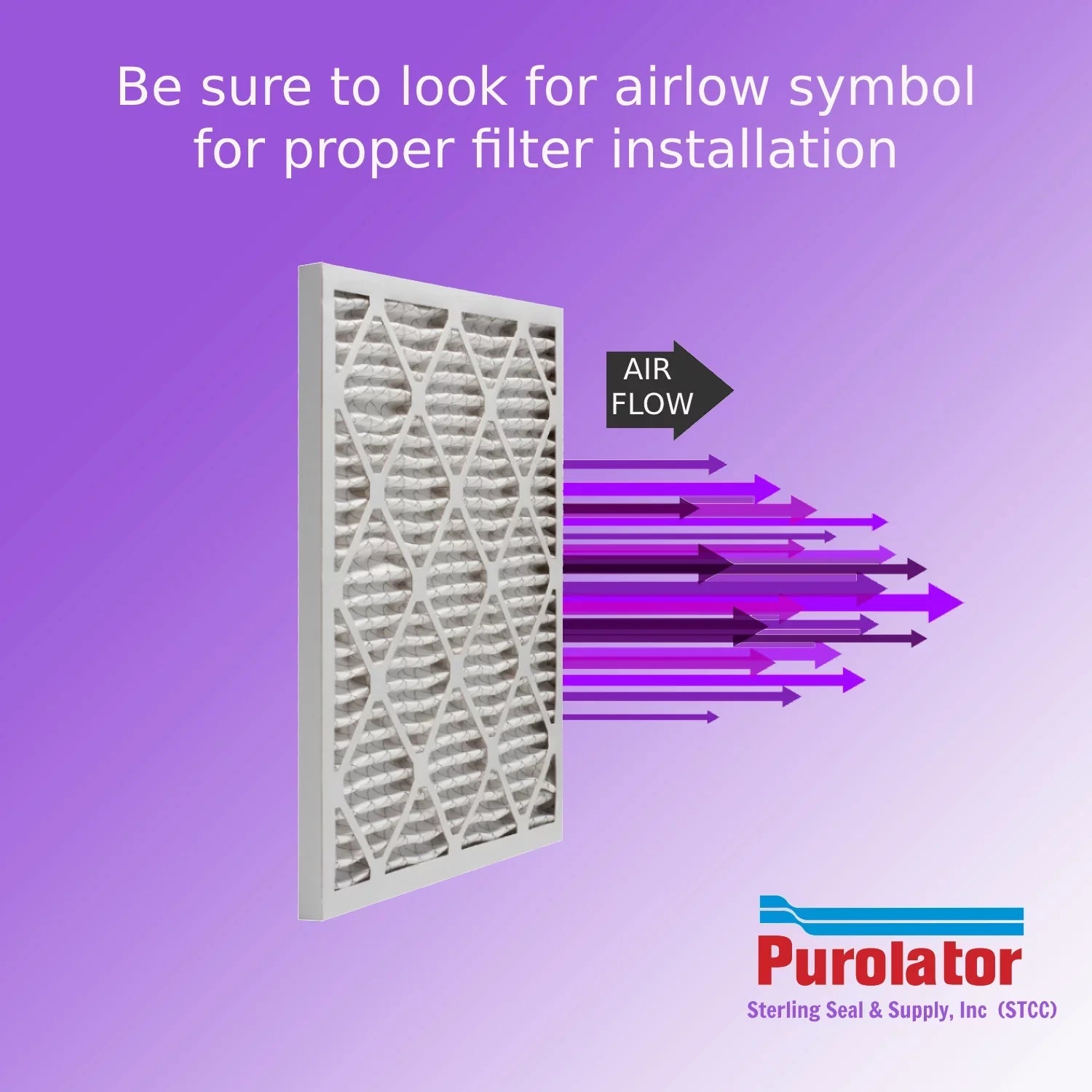 14x14x1, Purolator  Extended Surface Pleated Air Filter, Mechanical  8, (6 Pack)