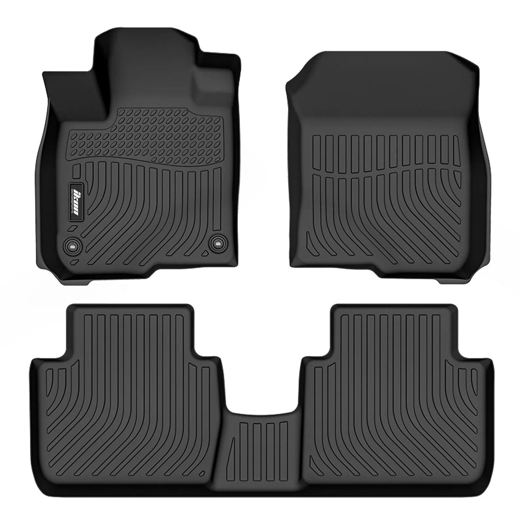 Ikon Motorsports Floor Mats & Trunk Mat Compatible With 2023-2024 Honda -, Black 3D Molded Carpets Liner 1st 2nd Row Front Rear Boot Tray Cover Protection Cargo Pad  All Weather Protector