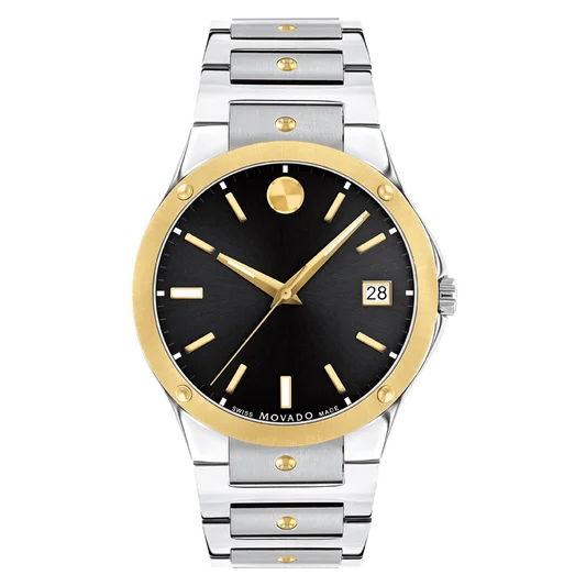 Movado  Black Dial Steel Unisex Watch 0607596