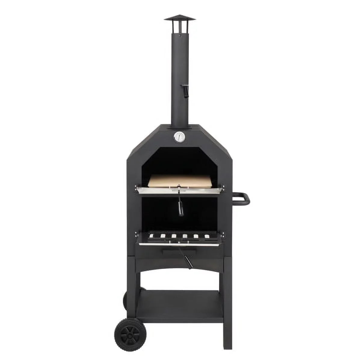 Fithood Outdoor Wood Fired Pizza Oven with Pizza Stone, Pizza Peel, Grill Rack, for Backyard and Camping
