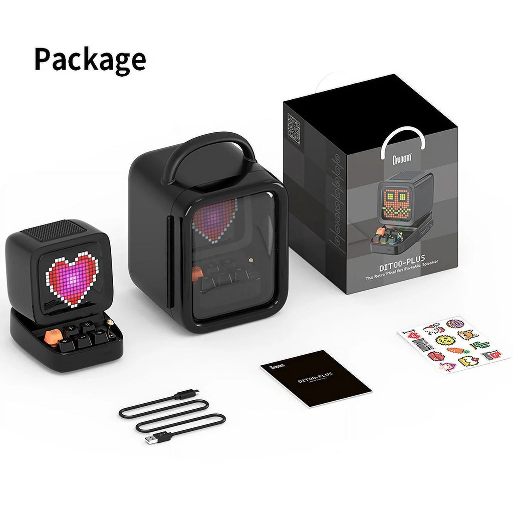 Divoom Ditoo Plus Pixel Art Blutooth Speaker, 10W, Black
