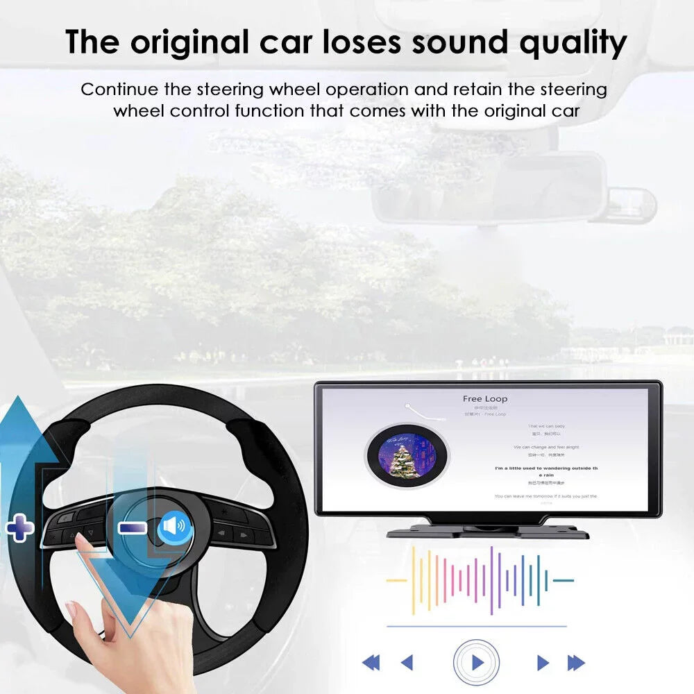 kydely   2K Wireless 10.26'' Touch Screen Dual Channel Wifi Car  Dash Camera Android Auto ".