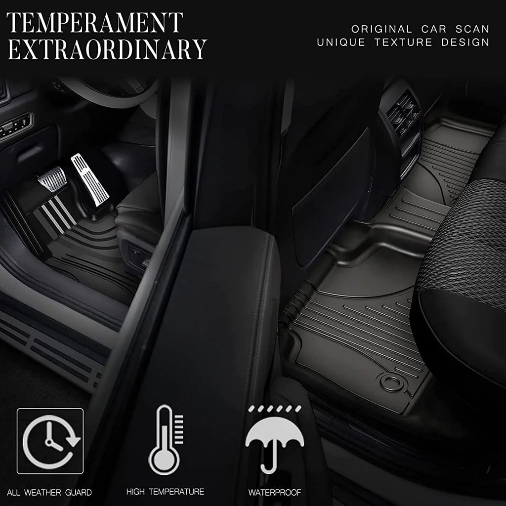 Automotive Car Floor Mats for Jeep Compass 2017 2018 2019 2020 2021 2022 2023, All Weather Floor Liners Include 1st & 2nd Row (Not Fit 2017 Single Driver-Side Floor Hook Model)