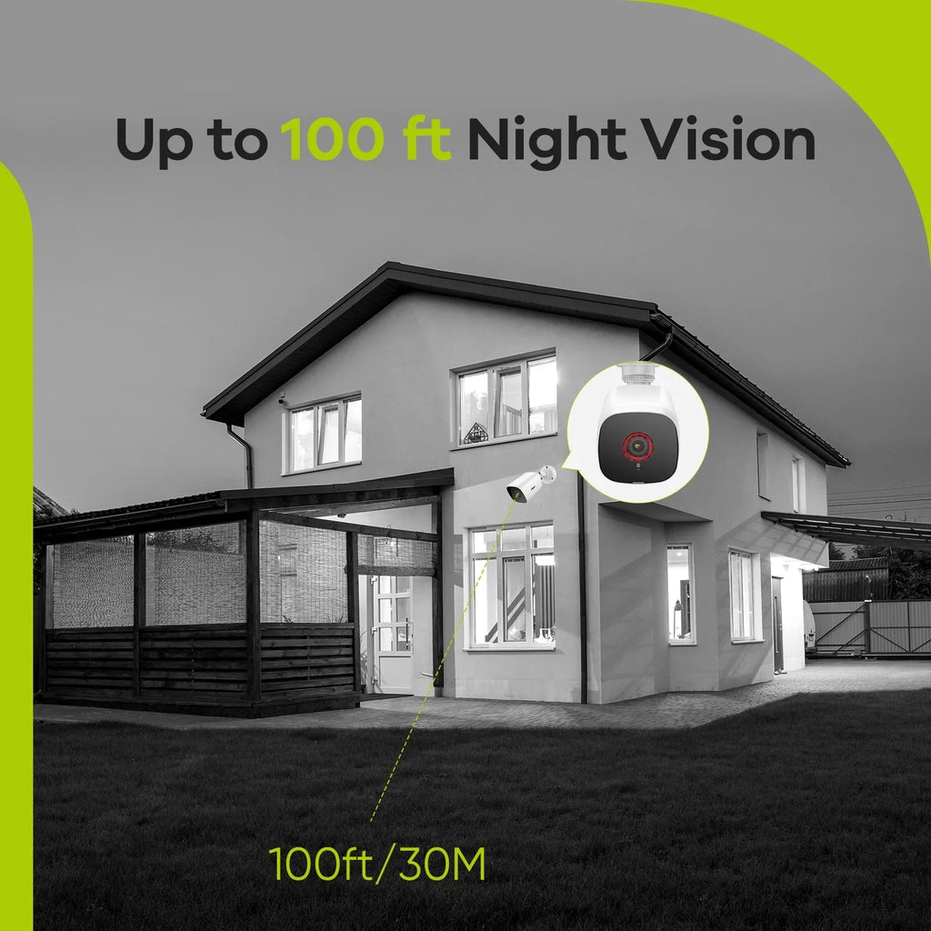 4PCS 2MP Full  Wired Outdoor  Security Camera for  Security Camera System with  Waterproof 100 ft Night Vision