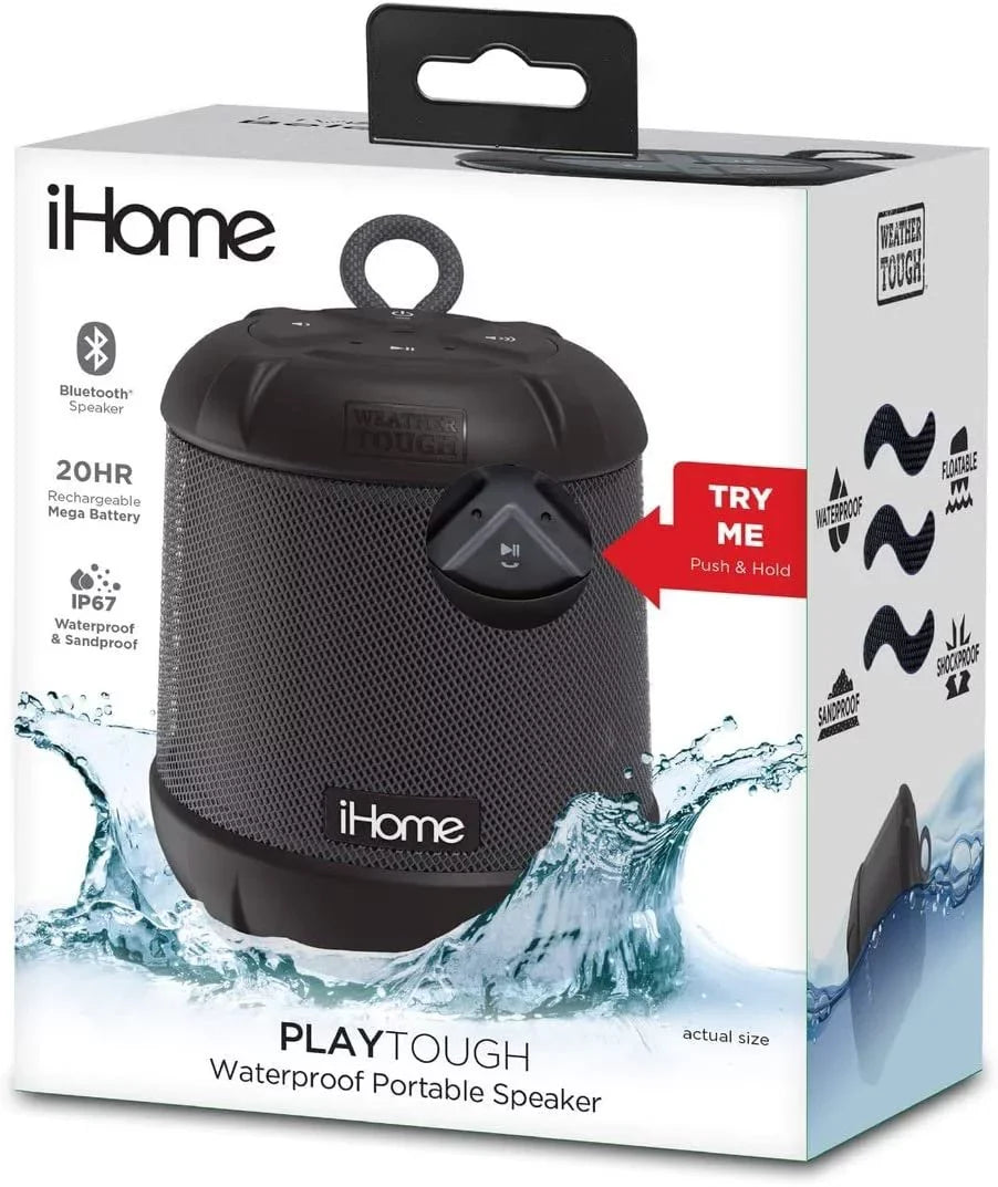 iHome Waterproof Bluetooth Portable Speaker with 20HR Battery Life