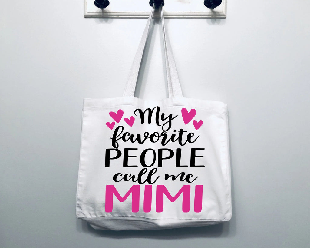 Mimi Gift My Favorite People Call Me Mimi Tote Bag Grandma Gift Idea Book Bag Travel Tote Handbag -