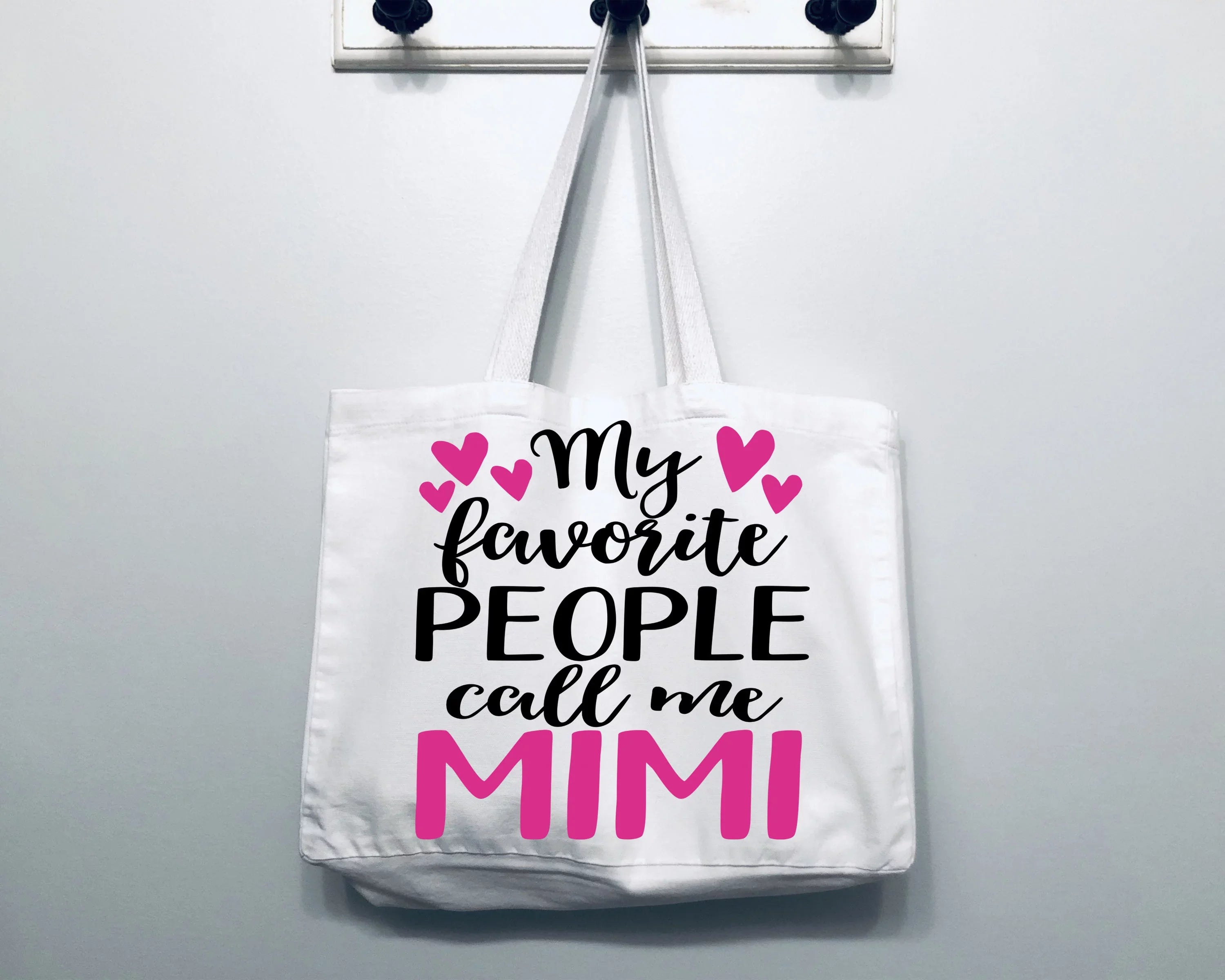 Mimi Gift My Favorite People Call Me Mimi Tote Bag Grandma Gift Idea Book Bag Travel Tote Handbag -