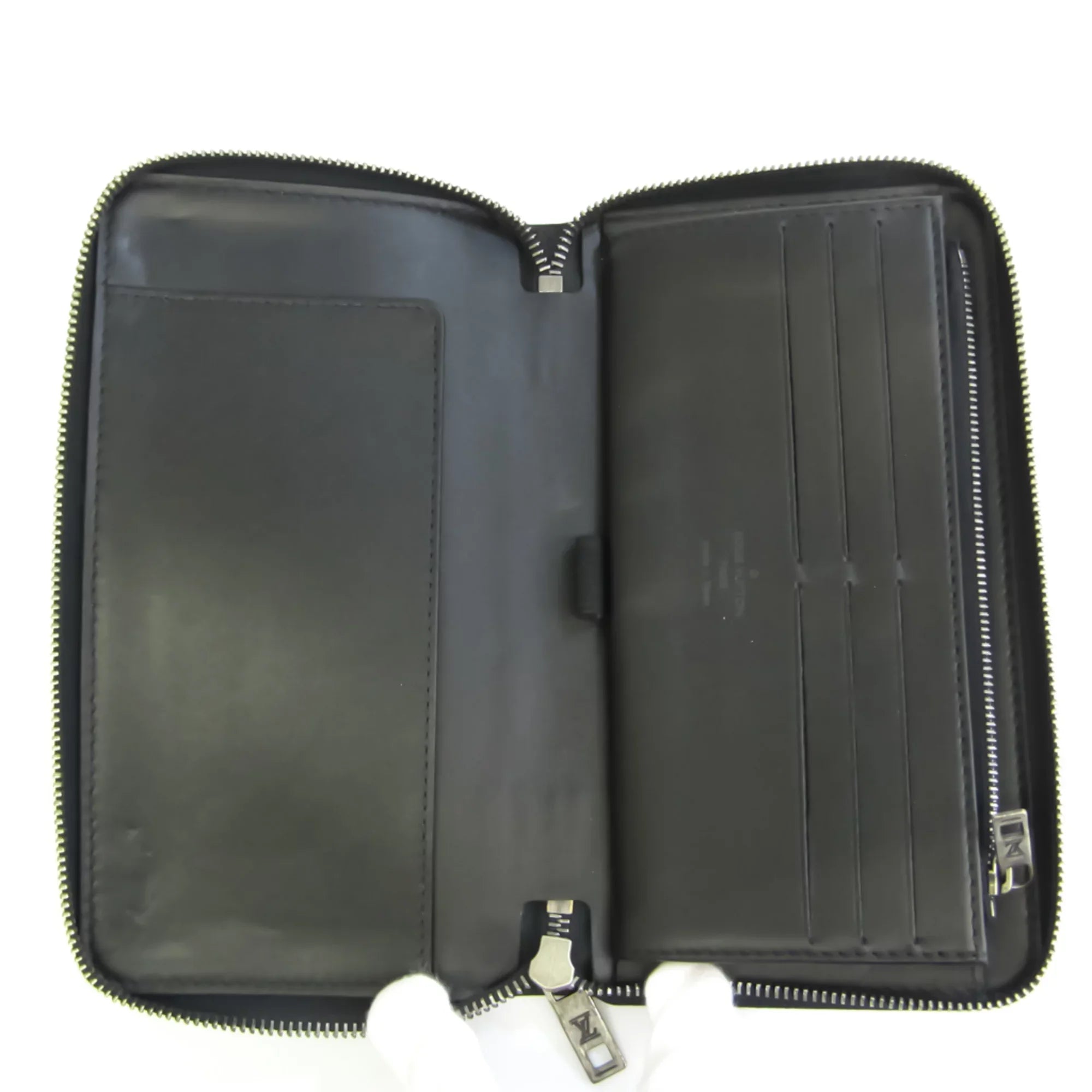 Pre-Owned Louis Vuitton Zippy Organizer  Men's Utah Leather Long Wallet (bi-fold) Basalt (Good)