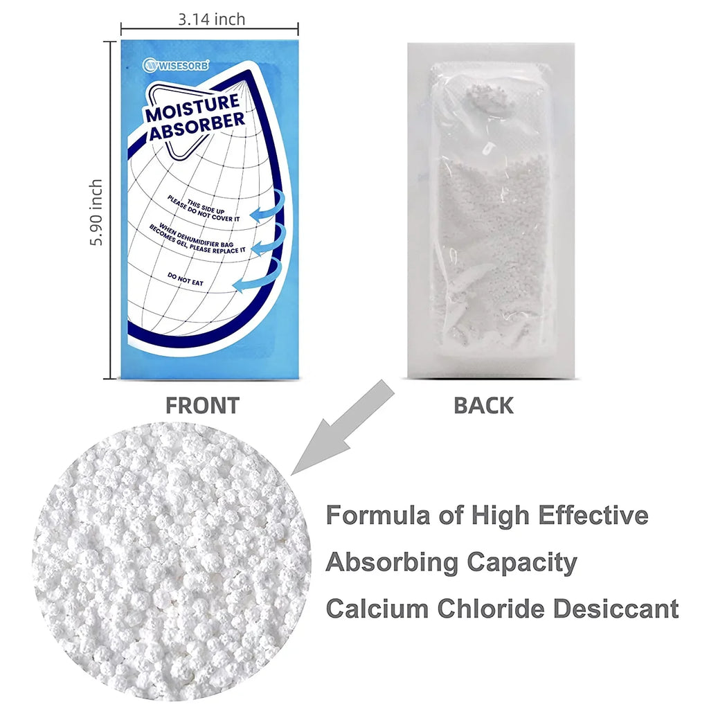 Wisesorb 25 Gram Moisture Absorbers, 30 Packs Dehumidifier Bags for Bathrooms, Basements, Rvs, Tyvek Packing Premium White Granule Humidity Packets Perfect for Closet