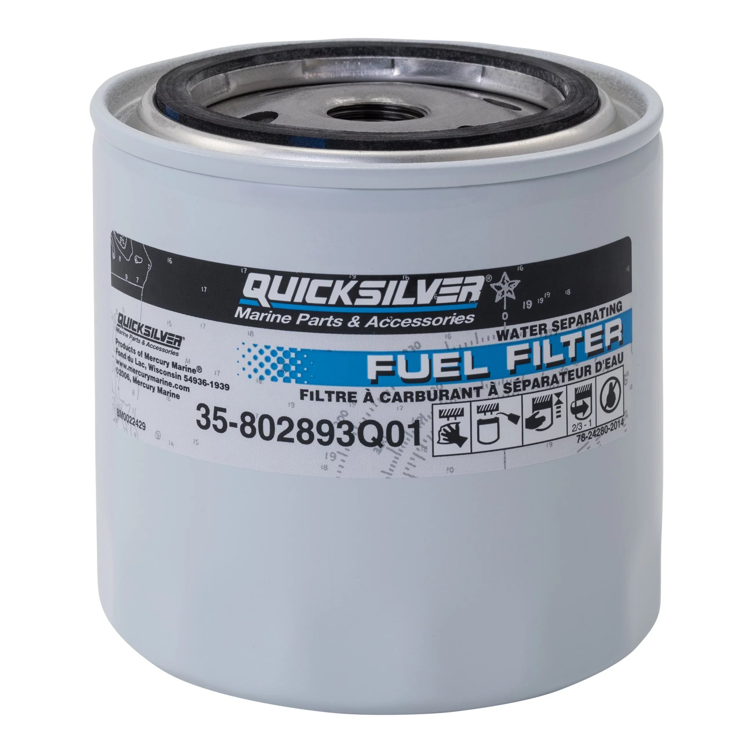 802893Q4 Water Separating Fuel Filter - Mercury and Mariner Outboards and MerCruiser Stern Drive and Inboard Engines