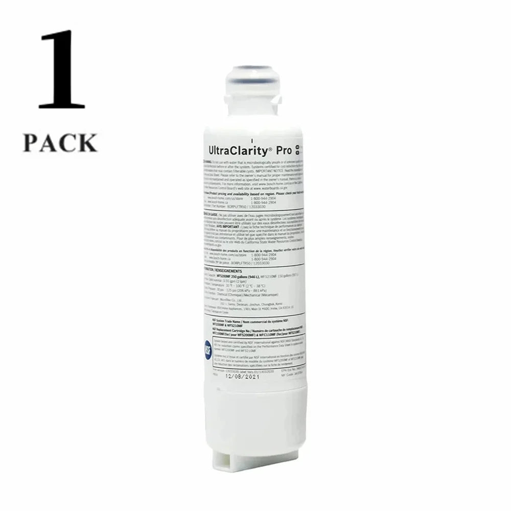 1 Pack Bosch Ultra Clarity Pro Refrigerator Water Filter - White ()