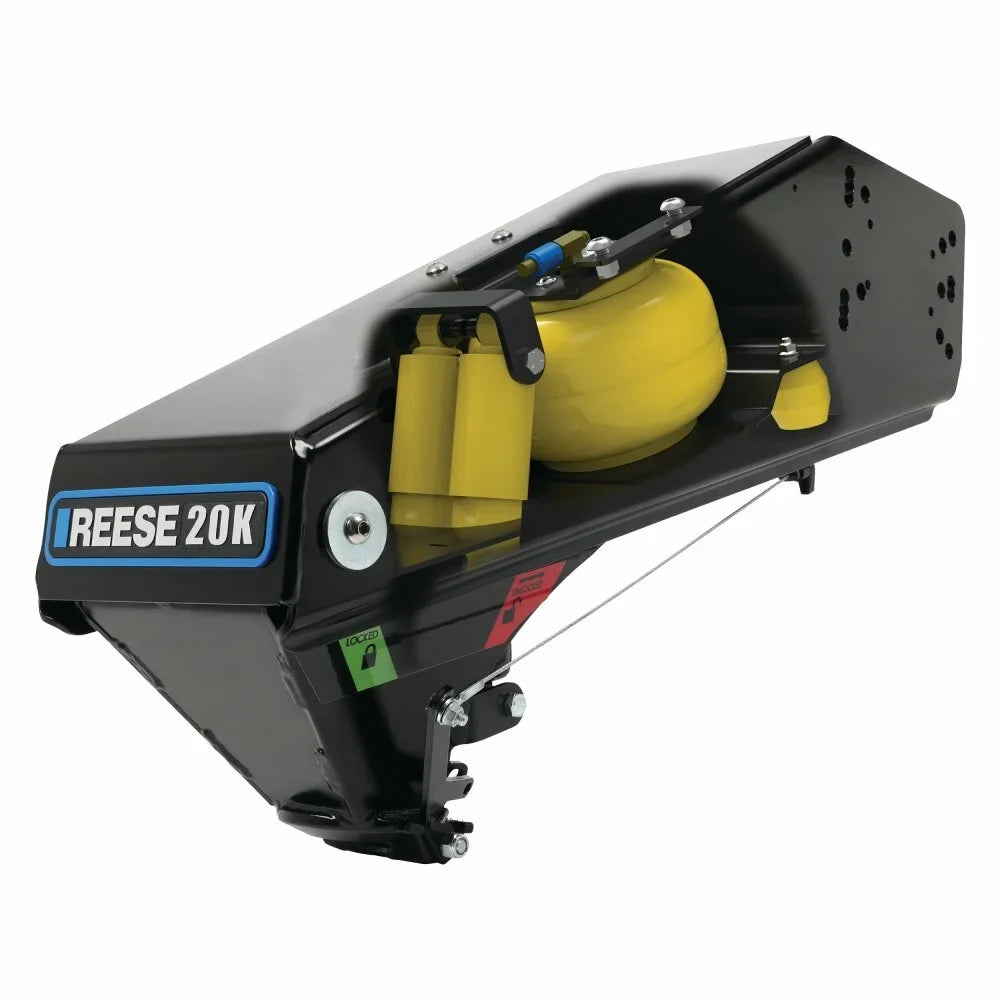 Reese 20k Gen 3 Goose Box 5th Wheel Pin Box, Air Ride 20,000 lbs. Capacity, Fits Lippert (1621, 1716, 0719, Rhino), Fabex  600 Series w/ Chains