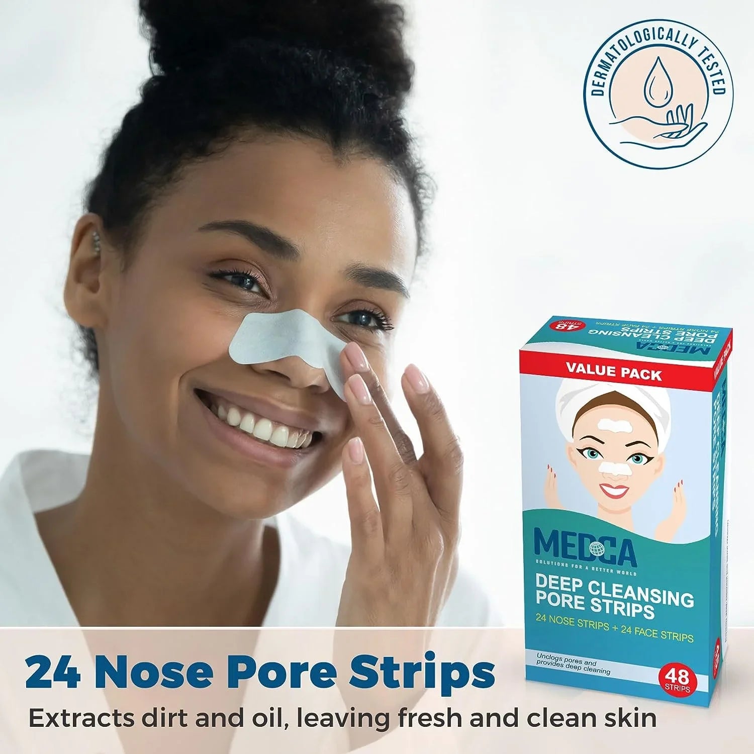 MEDca Deep Cleansing Pore Strips Combo Pack, 48 Strips Sensitive Facial Cleansers