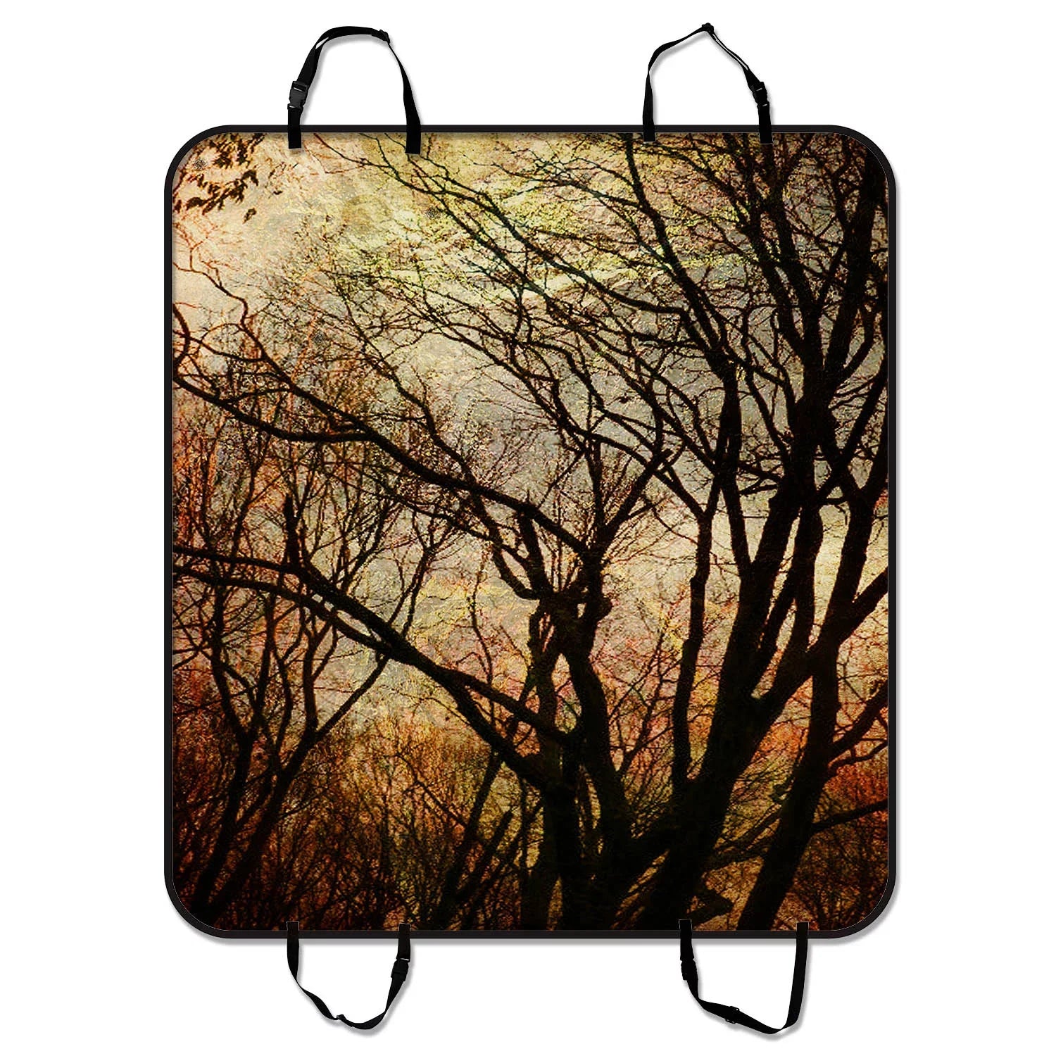Vintage Autumn Trees Bare Tree Trunks in Autumn Pet Seat Cover Car Seat Cover for Pets Cargo Mats and Hammocks for Cars Trucks and SUVs 54x60 inches