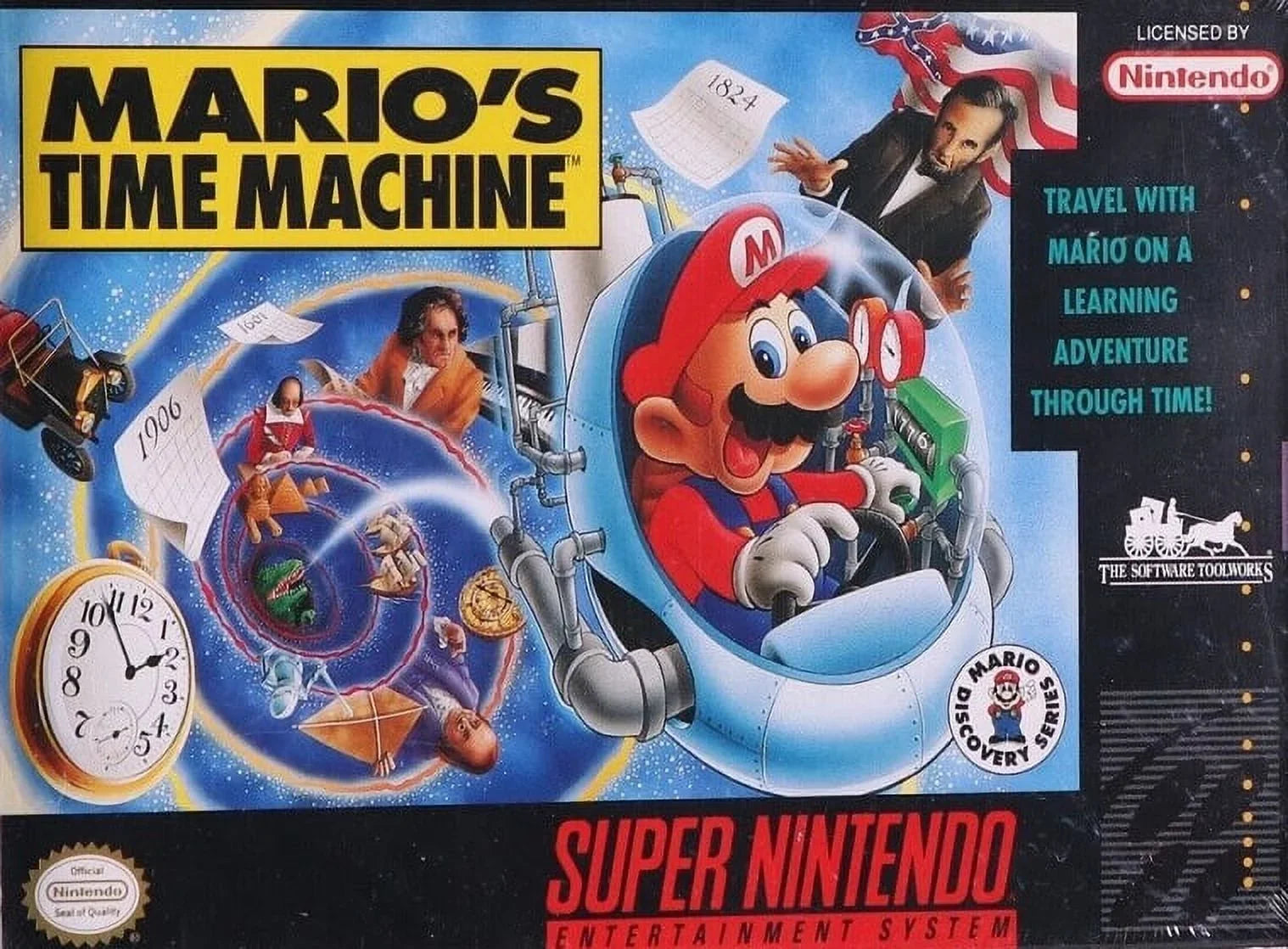 Restored Mario's Time Machine (Super Nintendo, 1993)  Educational Game (Refurbished)