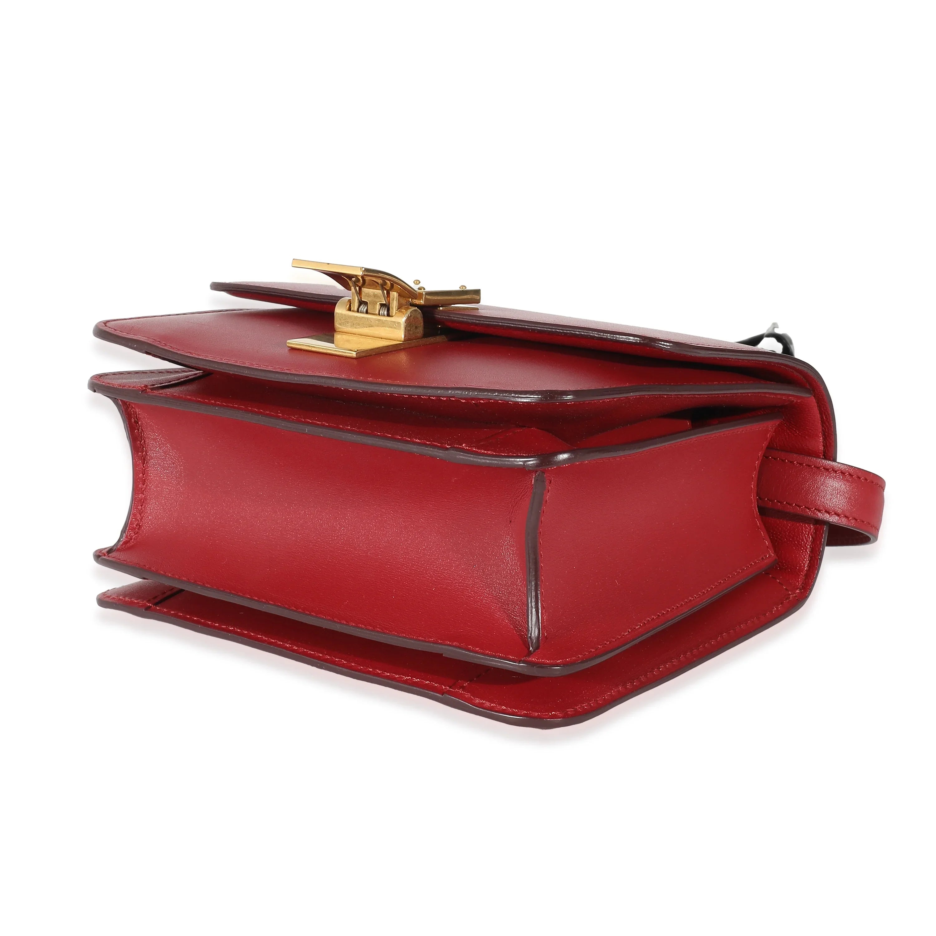 Celine Red Smooth Calfskin Small Classic Box Bag Pre-Owned