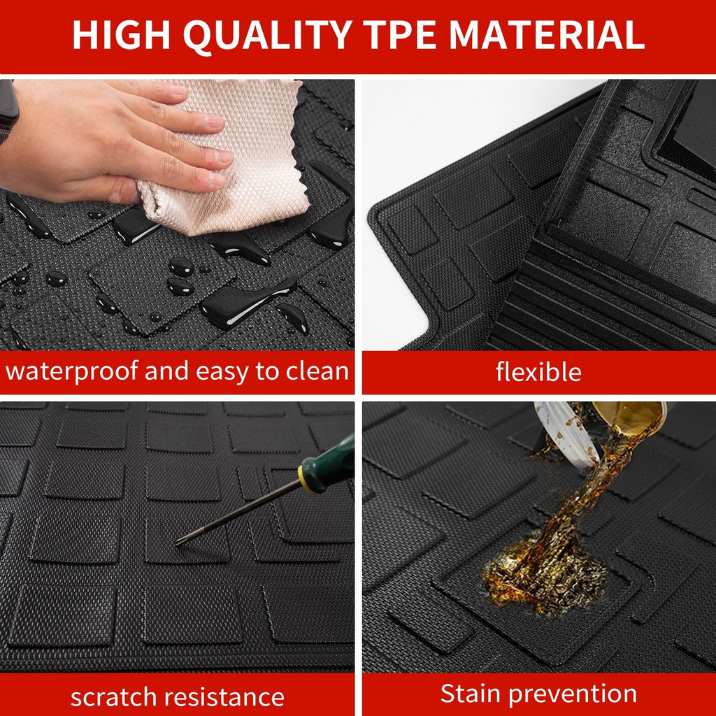 Floor Mats Compatible with 2019-2023 Jeep Cherokee Cargo Liner Trunk Mat  All Weather Back Seat Cover Protector 2022 Cherokee Accessories (Trunk Mat+Backrest Mats+Floor Mats)