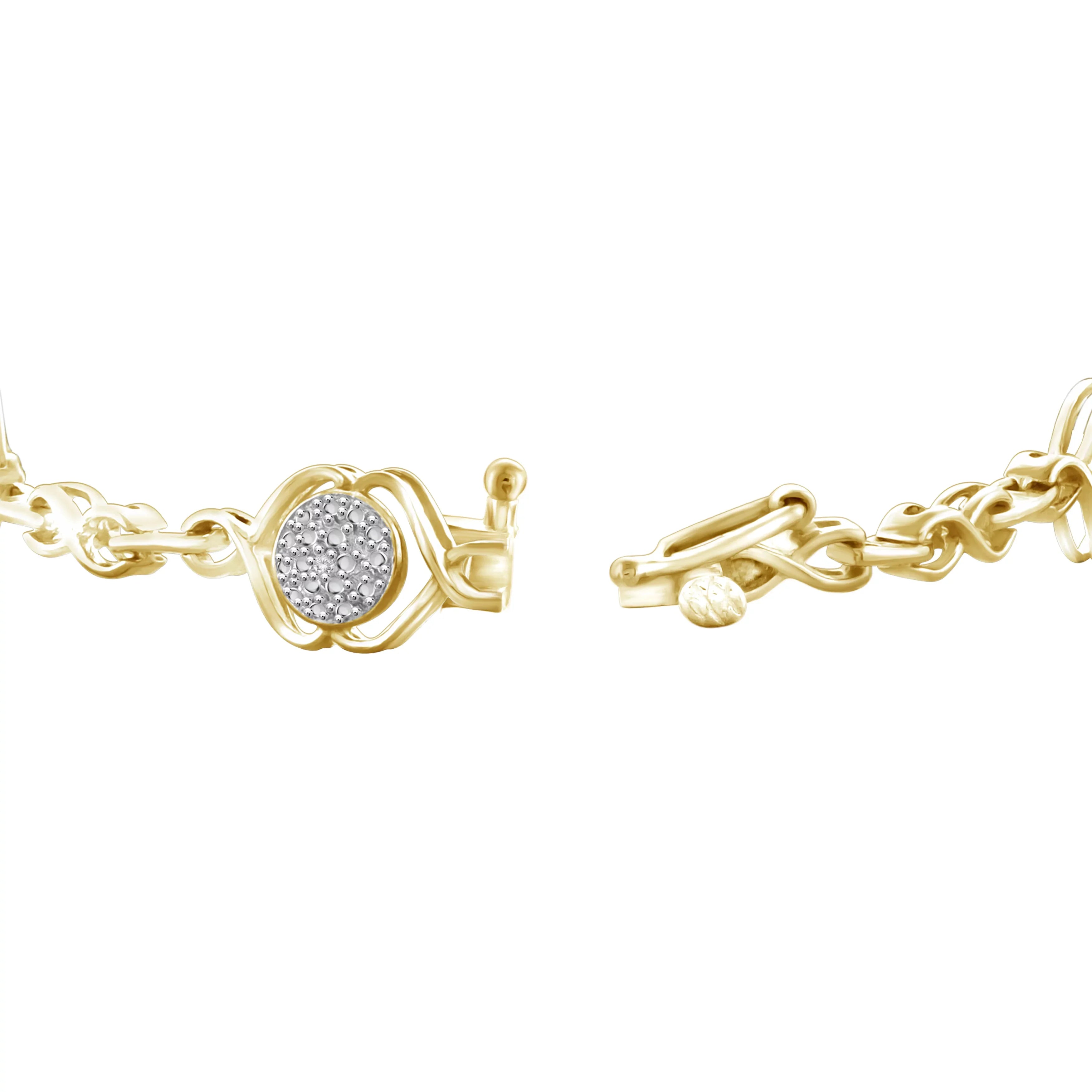 Sterling Silver Round-cut White Diamond Accent Bracelet