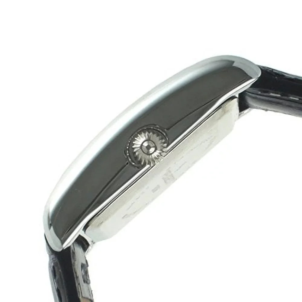 peugeot women's silver tank roman numeral blue leather band watch 3036bl