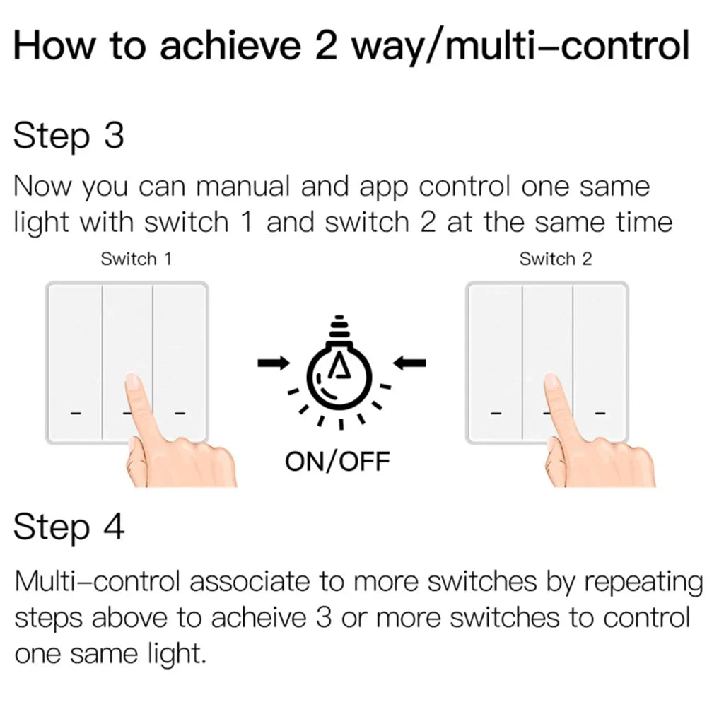 Tuya ZigBee Smart Light Switch with/without Neutral Wire No Capacitor Needed Smart Life 2/3 Way Works with Alexa Google 2mqtt