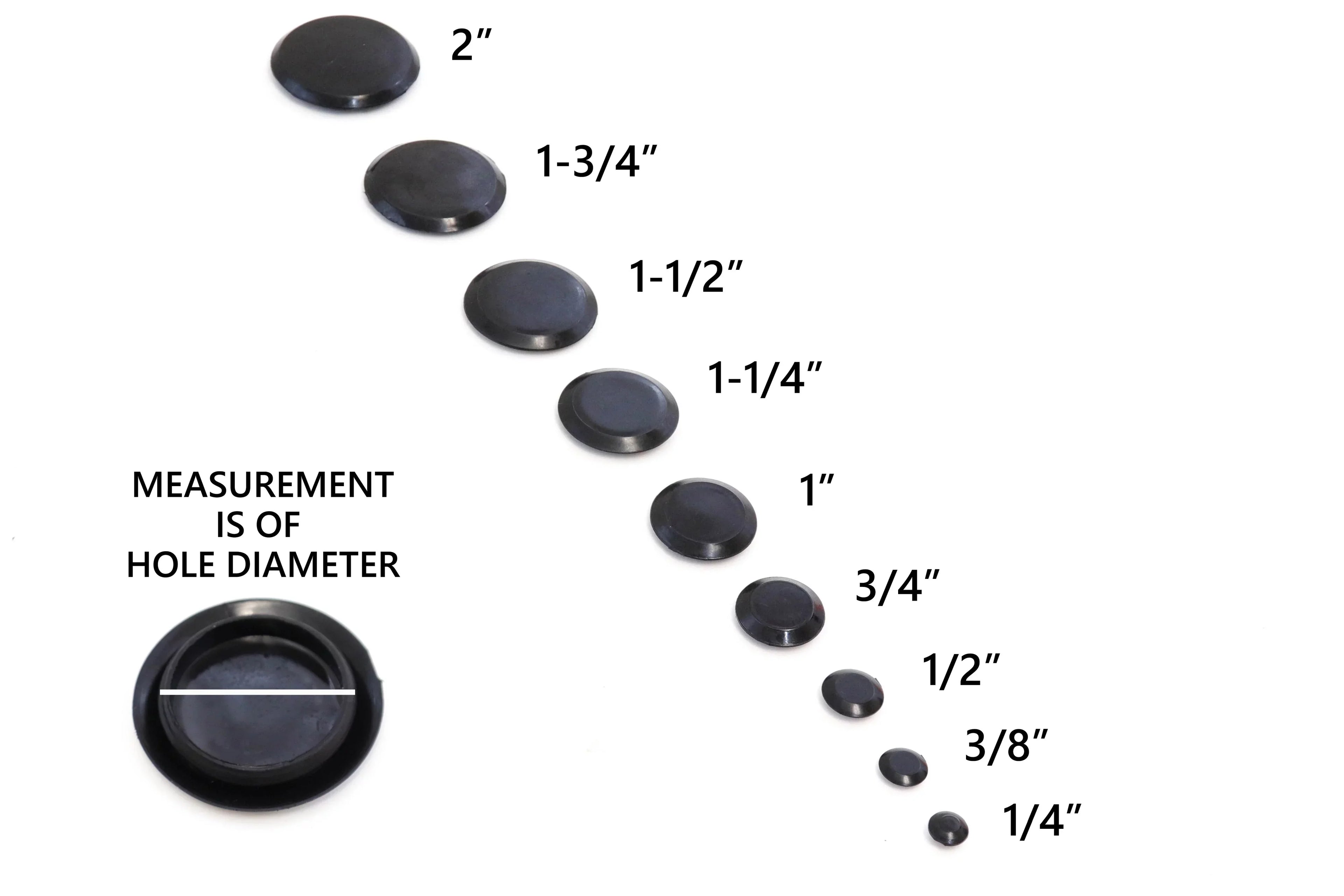 Red Hound Auto 250 Piece Flush Mount Black Hole Plug Assortment for Auto Body and Sheet Metal Assorted Sizes for 1/4, 3/8, 1/2, 3/4, 1, 1-1/4, 1-1/2, 1-3/4 and 2 Inch Holes
