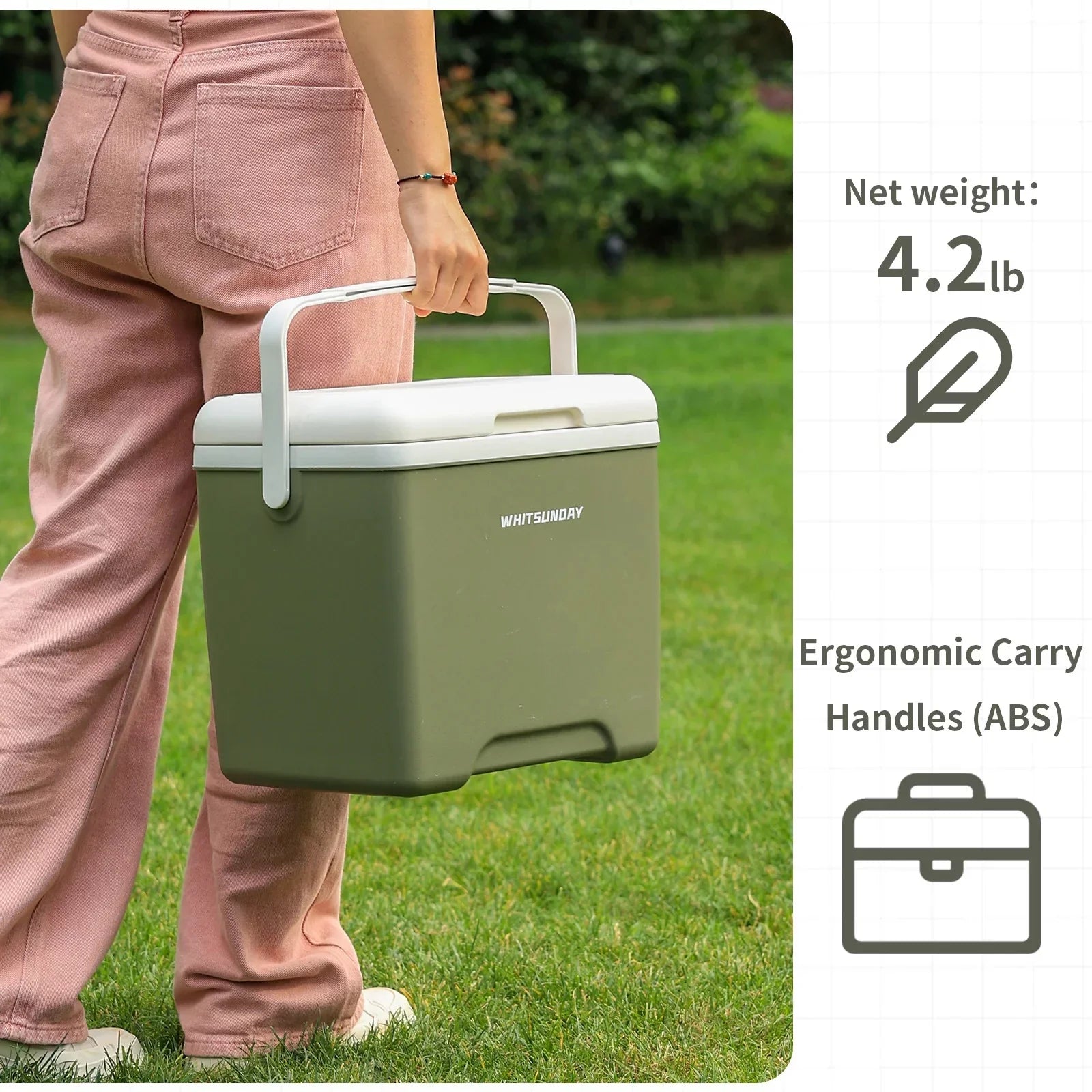 Insulated Portable Cooler,Ultra-Light Hard Cooler