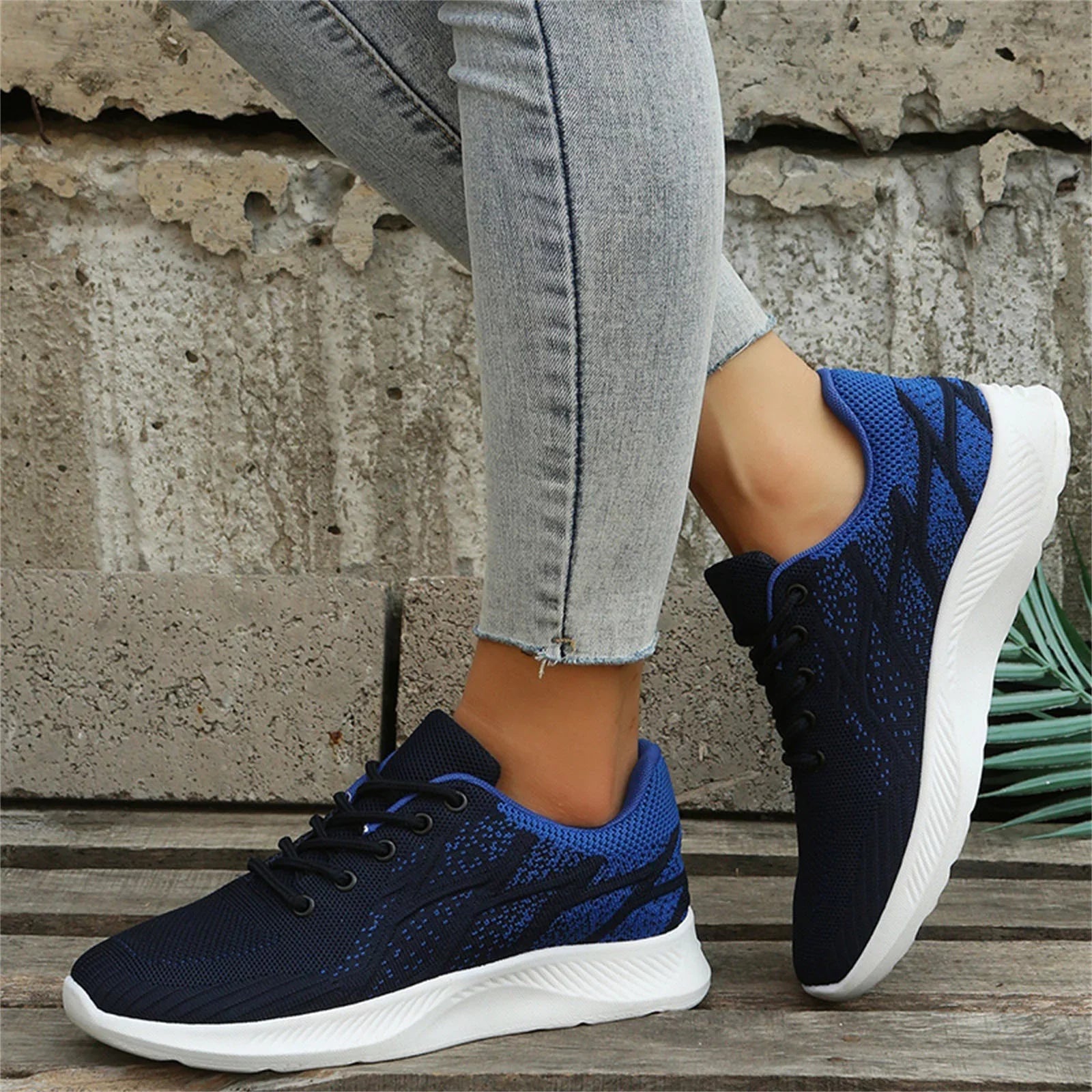 AdBFJAF Women Sneakers Size 11 1/2 Fashion Summer and Autumn Women Sneakers Shoes Mesh Breathable and Comfortable Lace Up Cross Pattern Colorblock