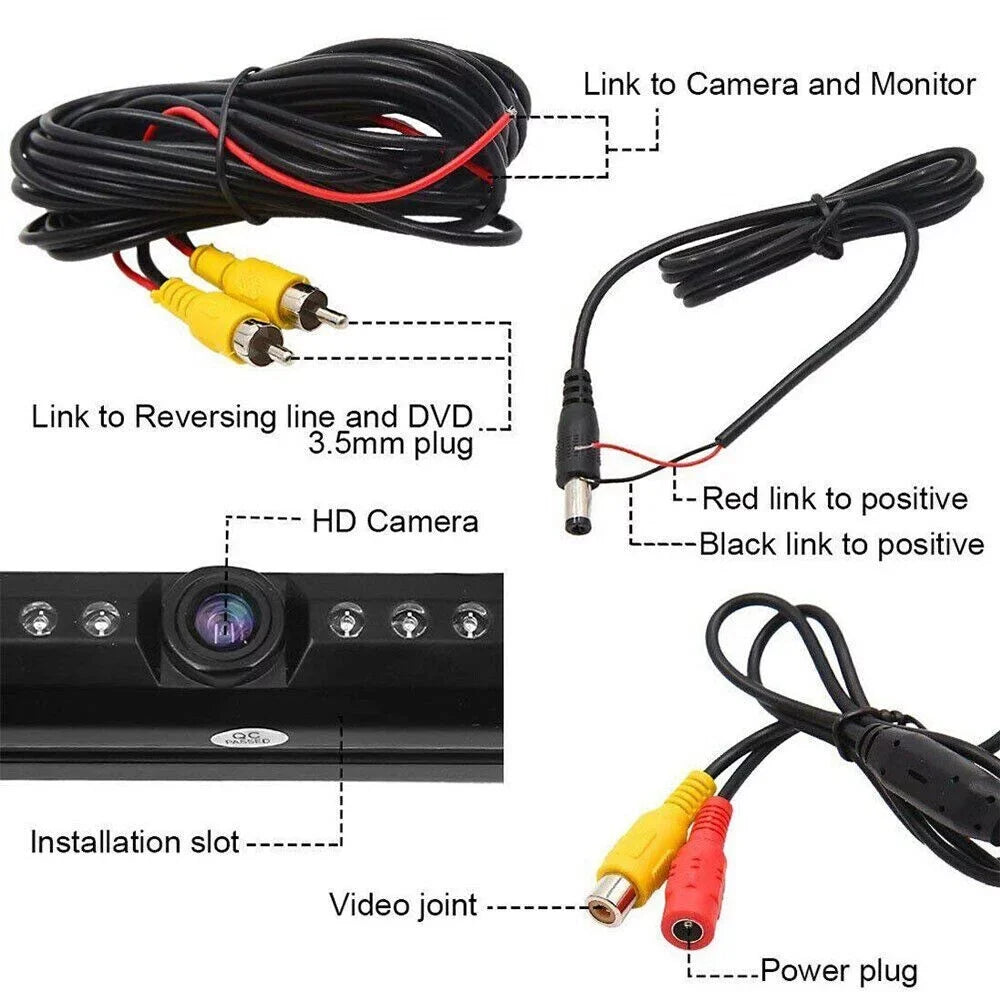 Night Vision License Plate Frame Camera - Reverse Parking Aid
