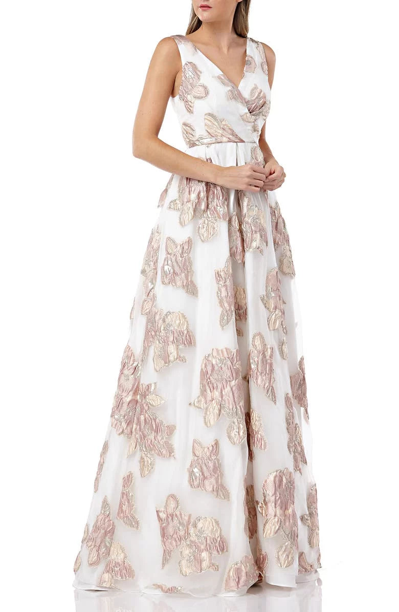 Carmen Marc Valvo Infusion / Women's Organza Pleated Gown,  8